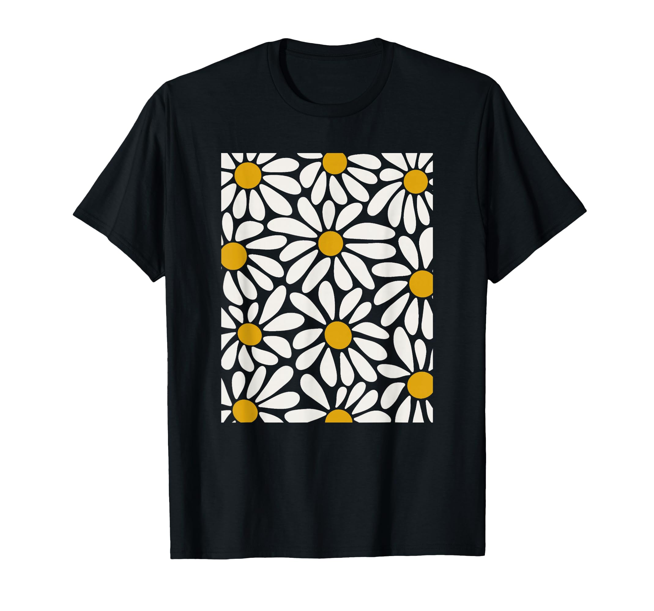 Boho White Daisy Floral Summer Art T-Shirt - Custom Art Print Men Women - T-Shirt, Sweatshirt, Hoodie