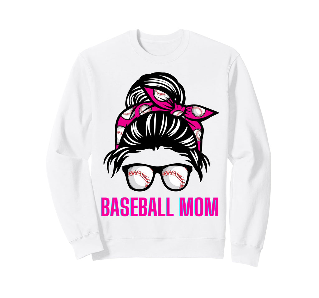 Messy Bun Baseball Momma Life Sweatshirt - Minimalist Print for Adults - T-Shirt, Sweatshirt, Hoodie
