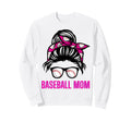 Messy Bun Baseball Momma Life Sweatshirt - Minimalist Print for Adults - T-Shirt, Sweatshirt, Hoodie