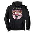 Marvel Captain Marvel Distressed Circle Hoodie - Fun Novelty Design Unisex - T-Shirt, Sweatshirt, Hoodie