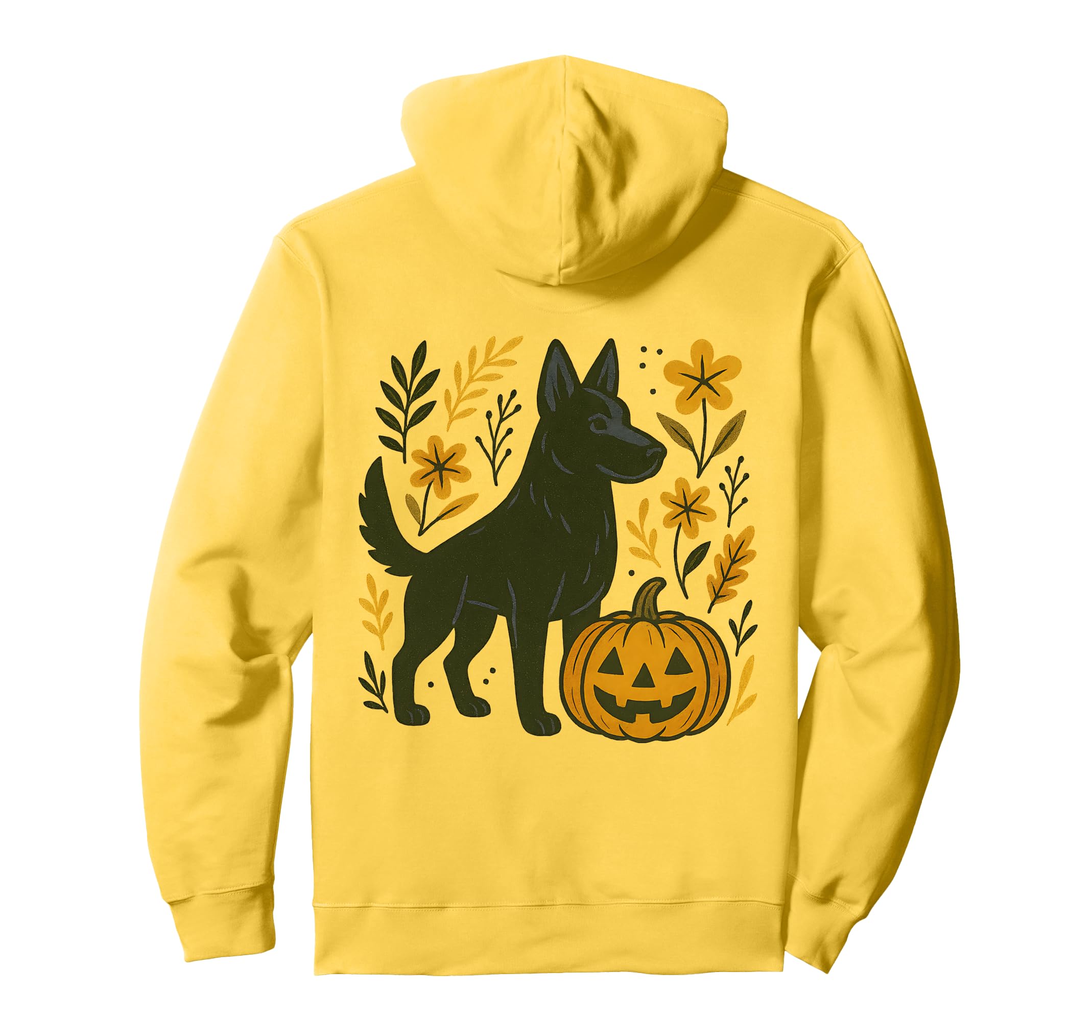 Black German Shepherd Halloween Pumpkin Hoodie - Streetwear Style Unisex - T-Shirt, Sweatshirt, Hoodie