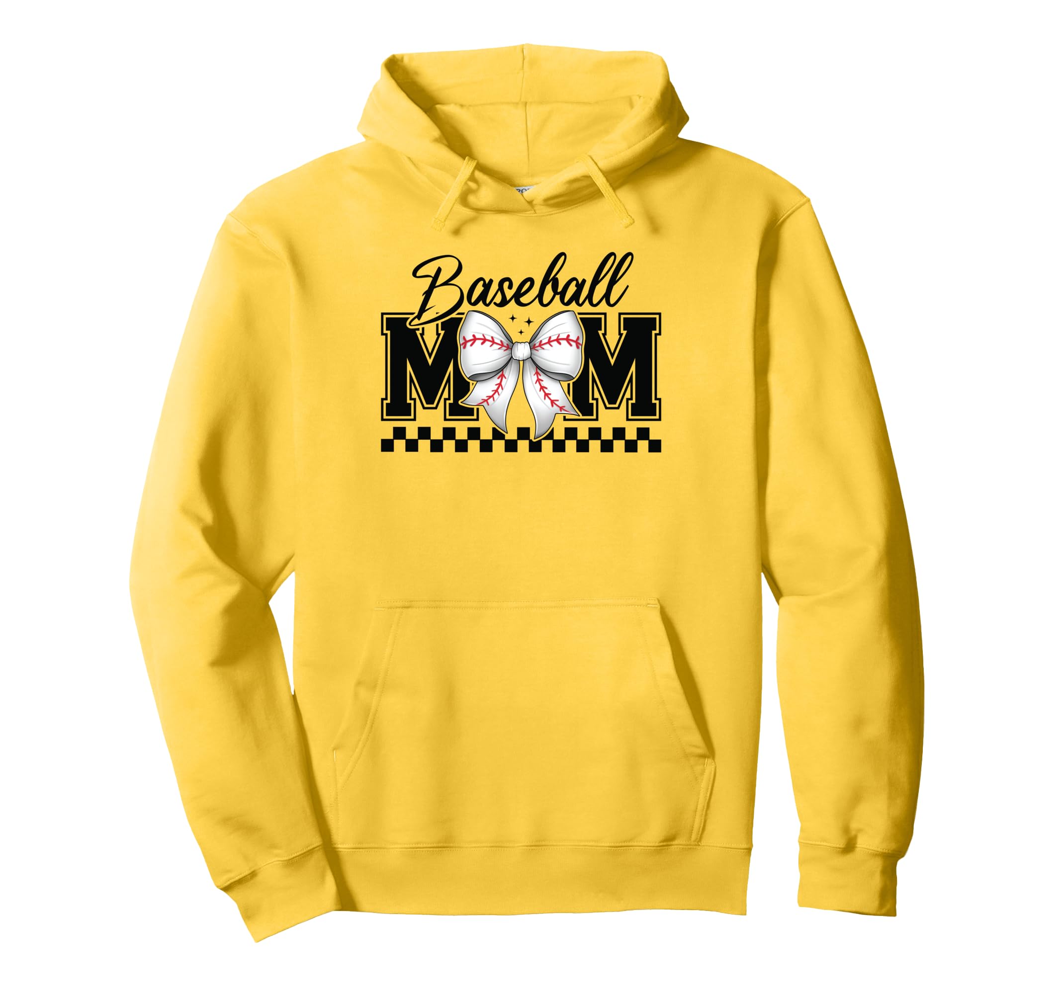 Baseball Mom Coquette Bow Game Hoodie - Casual Everyday Wear for Adults - T-Shirt, Sweatshirt, Hoodie