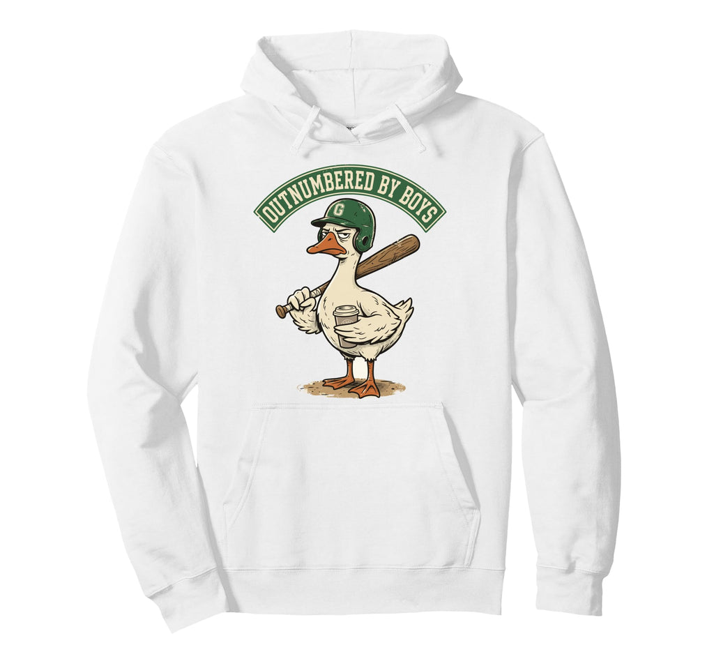 Outnumbered Mom Goose Baseball Mama Hoodie - Aesthetic Graphic for Adults - T-Shirt, Sweatshirt, Hoodie