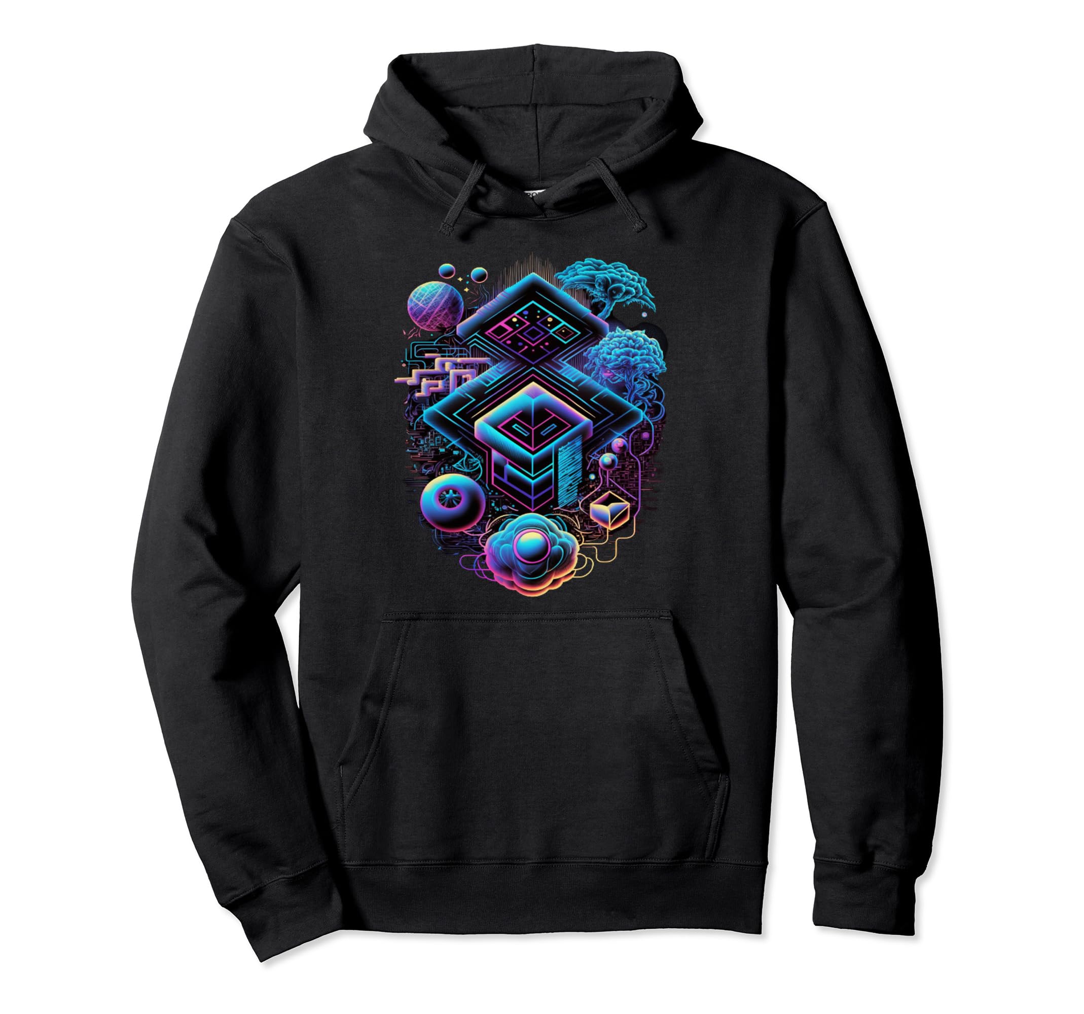 Vaporwave Aesthetic Psychedelic Sci Fi Hoodie - Custom Art Print Unisex - T-Shirt, Sweatshirt, Hoodie