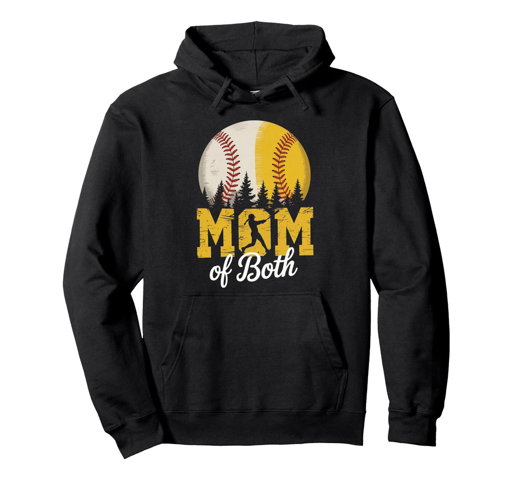 Mom Both Baseball Softball Mothers Hoodie - Streetwear Style for Adults - T-Shirt, Sweatshirt, Hoodie