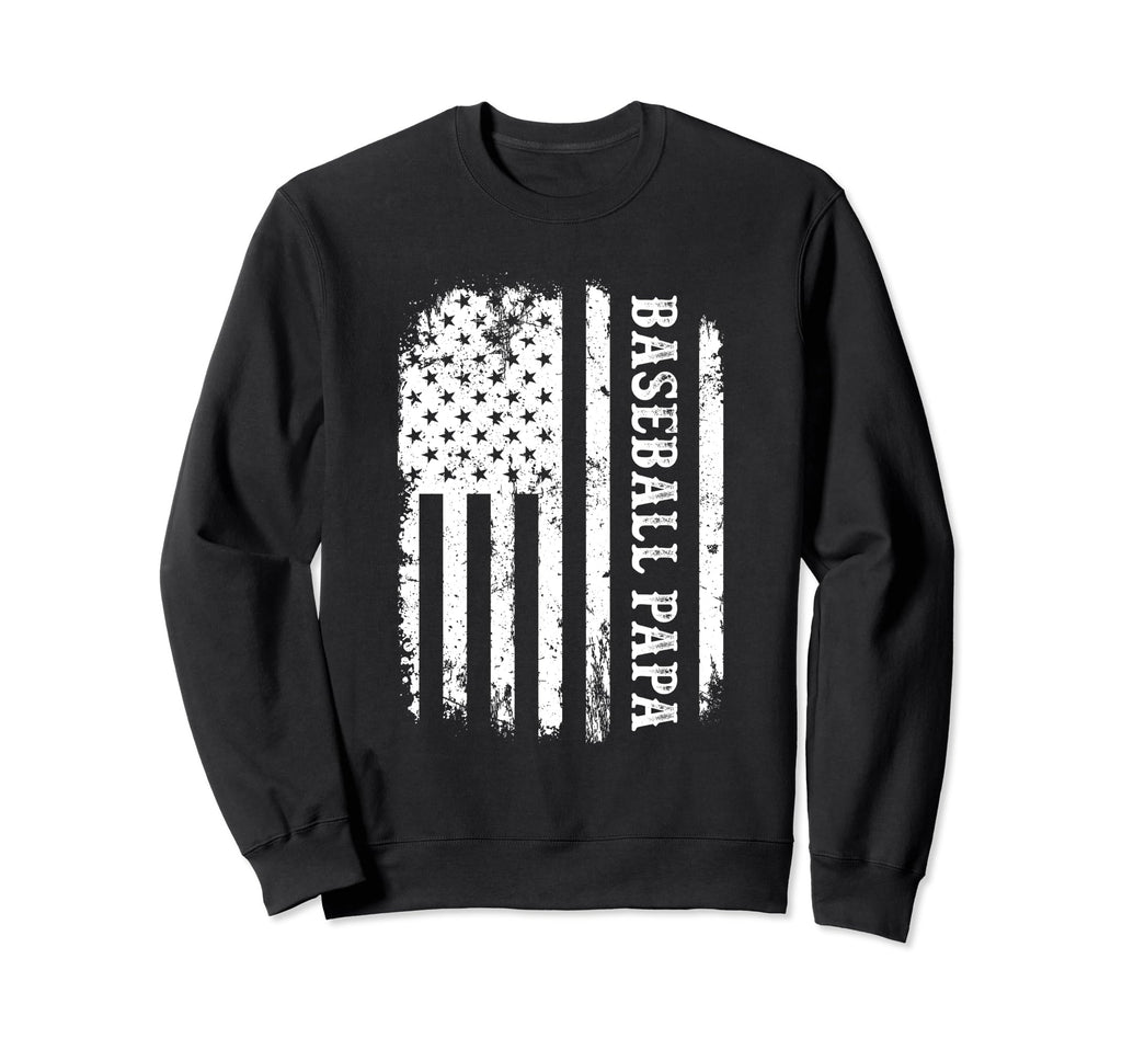 American Flag Baseball Papa Gifts Sweatshirt - Graphic Print Unisex - T-Shirt, Sweatshirt, Hoodie