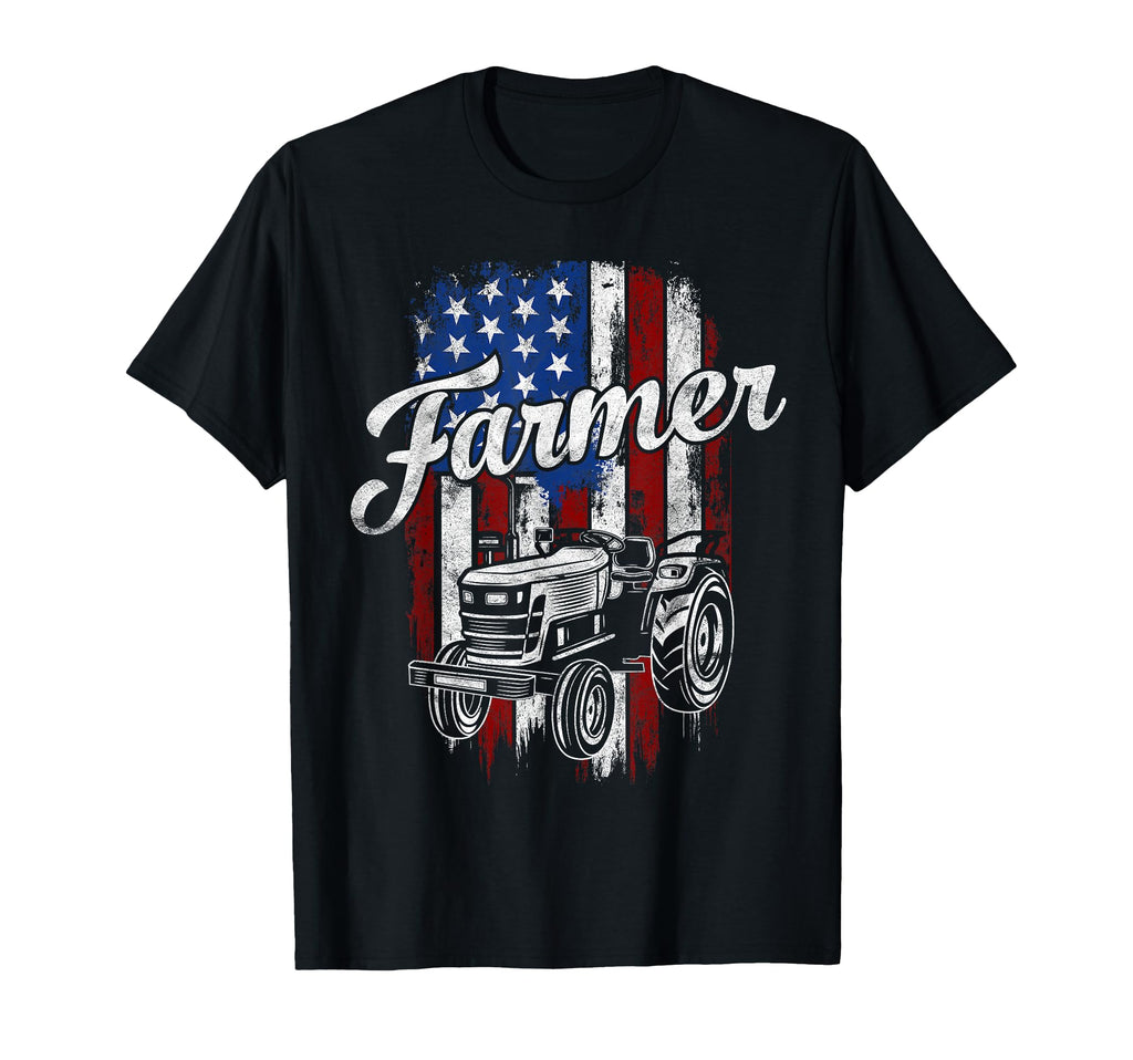 Farmer American Flag Farming Gift Usa T-Shirt - Unique Graphic for Adults - T-Shirt, Sweatshirt, Hoodie