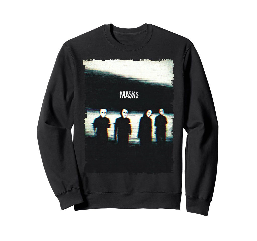 Masks Glitch Horror Shadow Figures Sweatshirt - Minimalist Print Unisex - T-Shirt, Sweatshirt, Hoodie