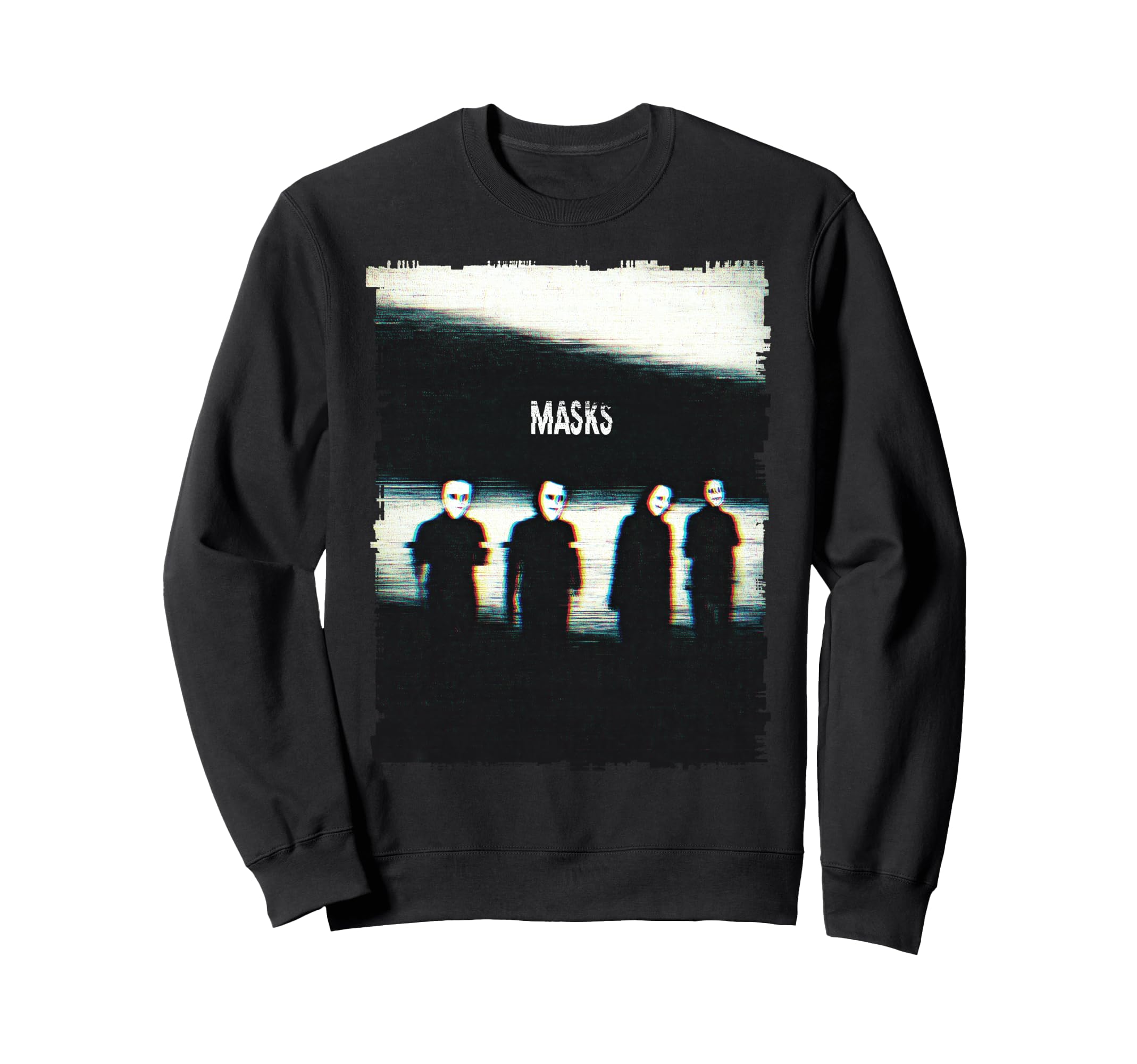 Masks Glitch Horror Shadow Figures Sweatshirt - Minimalist Print Unisex - T-Shirt, Sweatshirt, Hoodie