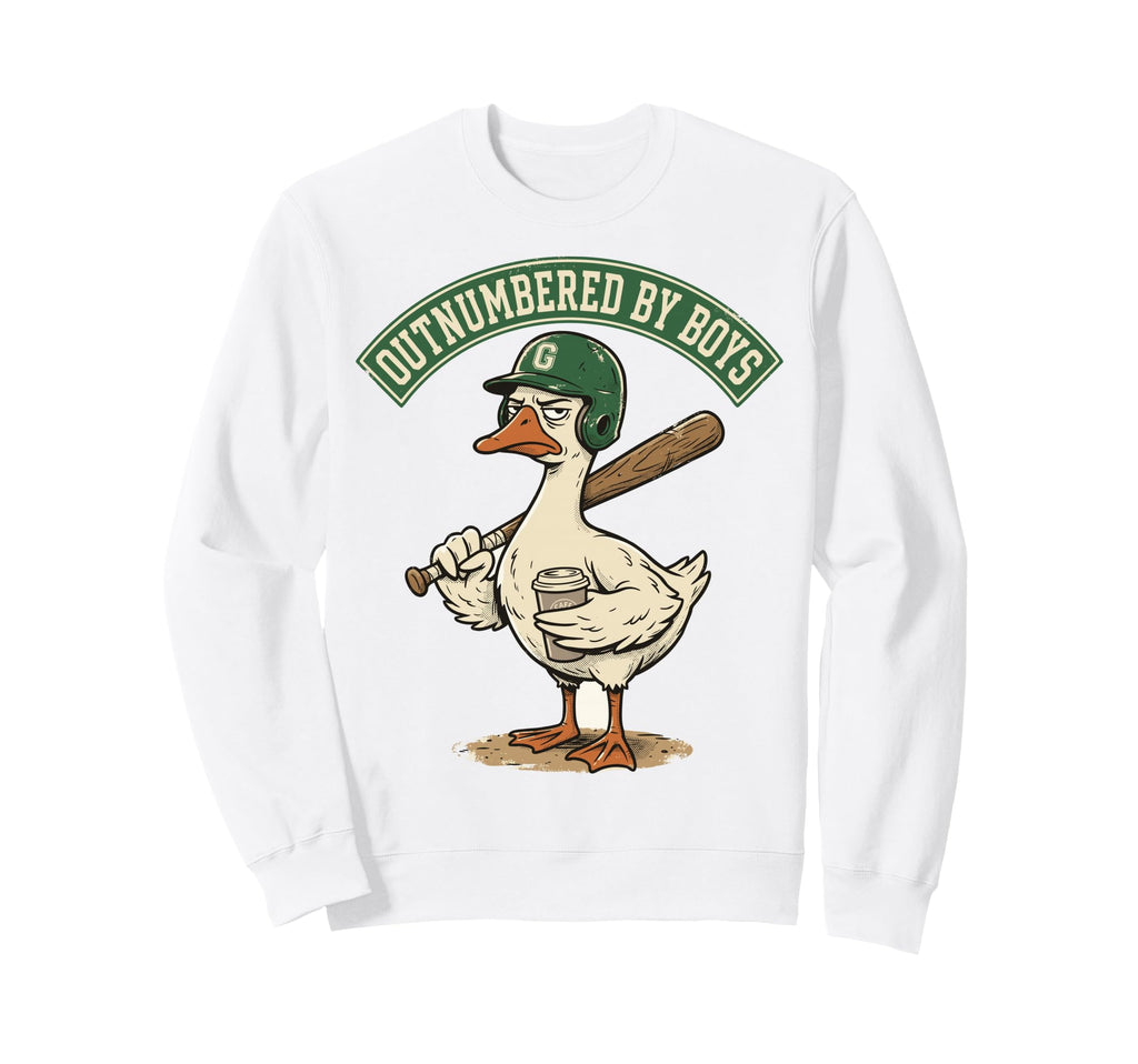 Outnumbered Mom Goose Baseball Mama Sweatshirt - Custom Art Print Men Women - T-Shirt, Sweatshirt, Hoodie