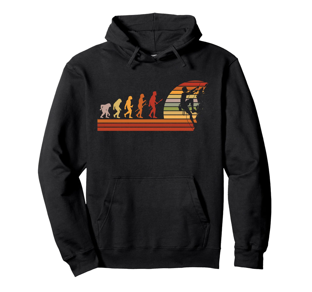 Evolution Rock Climbing Silhouette Hoodie - Fun Novelty Design Men Women - T-Shirt, Sweatshirt, Hoodie
