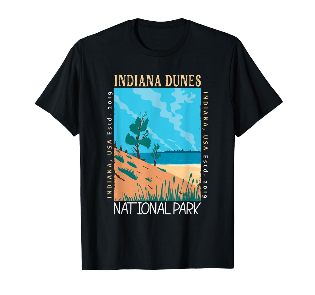 Indiana Dunes National Park Distressed T-Shirt - Custom Art Print Unisex - T-Shirt, Sweatshirt, Hoodie