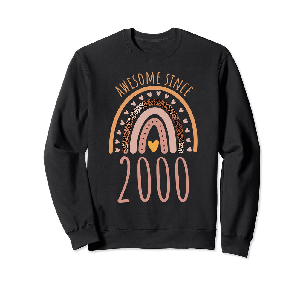 Awesome Since 2000 Leopard Boho Sweatshirt - Novelty Apparel Unisex - T-Shirt, Sweatshirt, Hoodie