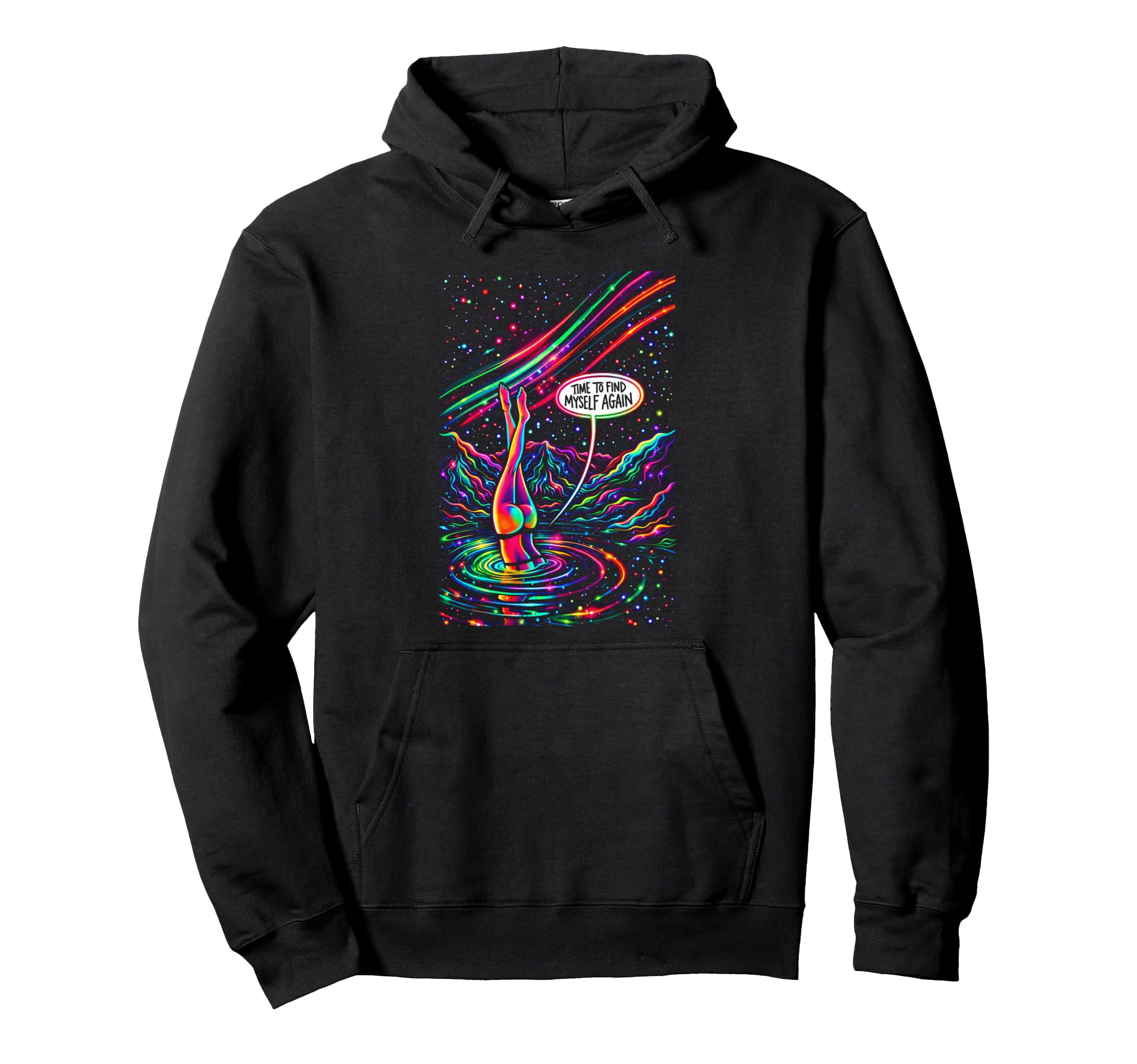 Psychedelic Time To Find Myself Again Hoodie - Unique Graphic Men Women - T-Shirt, Sweatshirt, Hoodie