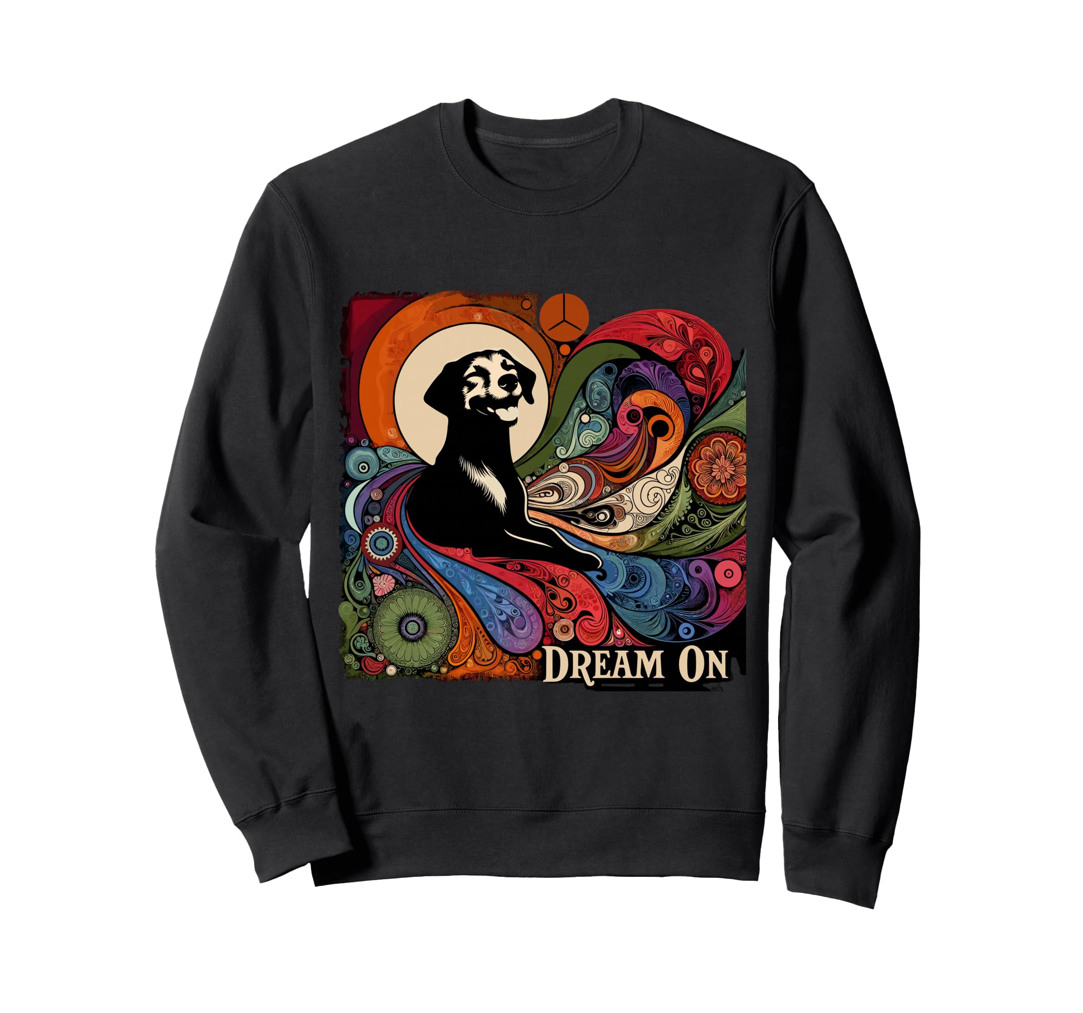 Groovy Dog Dreams Psychedelic Sweatshirt - Fun Novelty Design for Adults - T-Shirt, Sweatshirt, Hoodie