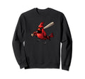 Cardinal Swing Baseball Sports Sweatshirt - Custom Art Print for Adults - T-Shirt, Sweatshirt, Hoodie