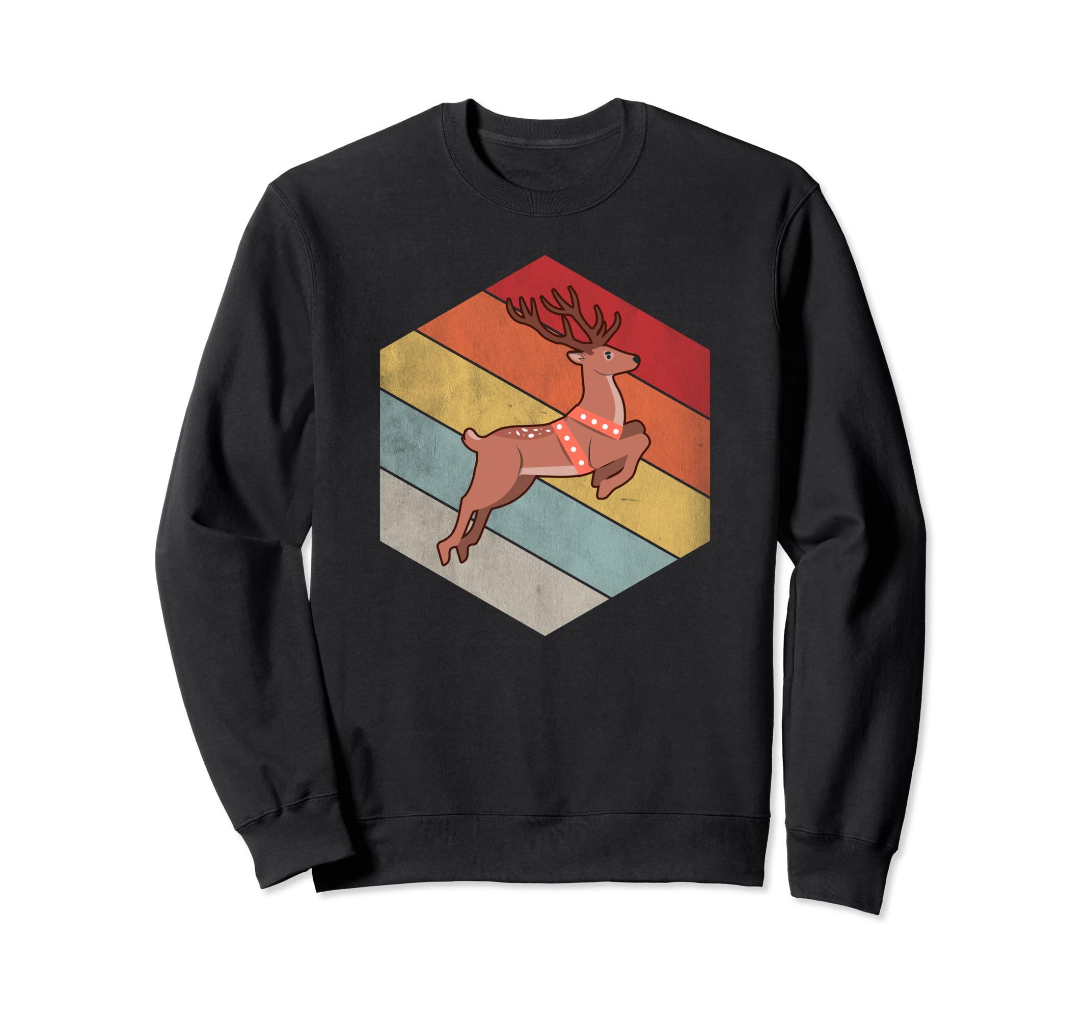 Santa Reindeer Geometric Sweatshirt - Minimalist Print for Adults - T-Shirt, Sweatshirt, Hoodie