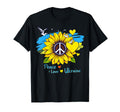 Sunflower Ukraine Flag Map Peace Love T-Shirt - Novelty Apparel Unisex - T-Shirt, Sweatshirt, Hoodie