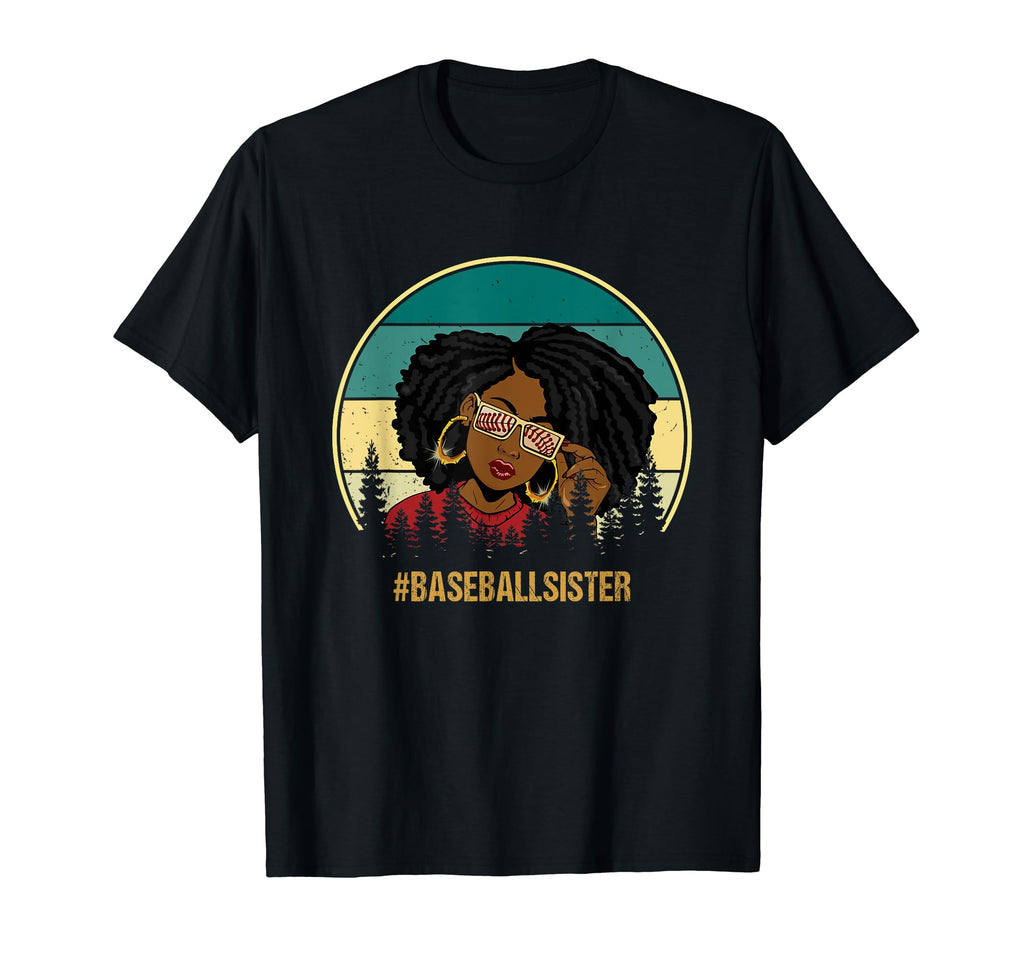 Black Baseball Sister Baseball Sister T-Shirt - Graphic Print for Adults - T-Shirt, Sweatshirt, Hoodie