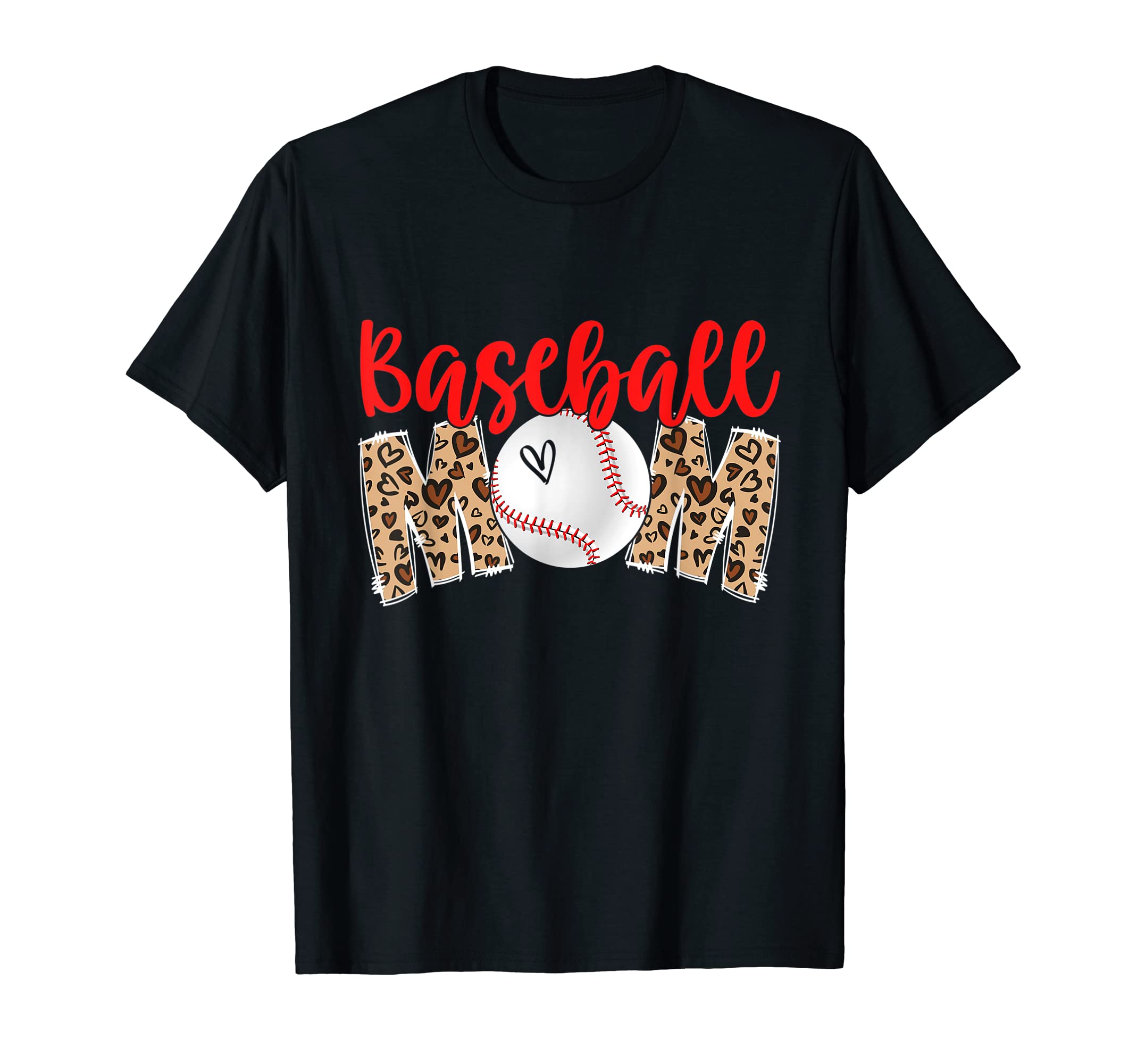 Baseball Mom Leopard Mothers Day Sport T-Shirt - Custom Art Print Unisex - T-Shirt, Sweatshirt, Hoodie