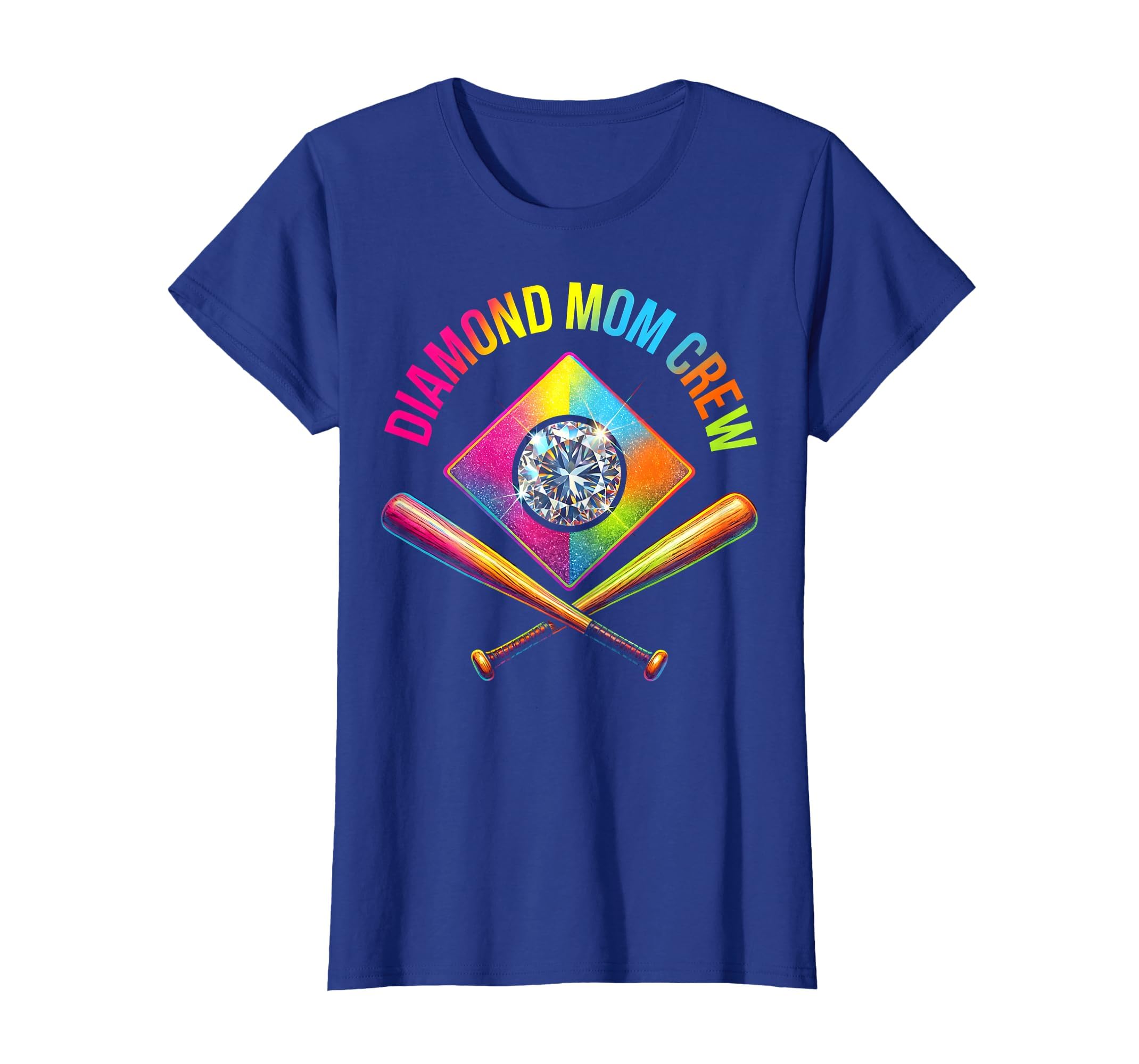 Diamond Mom Crew Baseball Lover T-Shirt - Novelty Apparel for Adults - T-Shirt, Sweatshirt, Hoodie