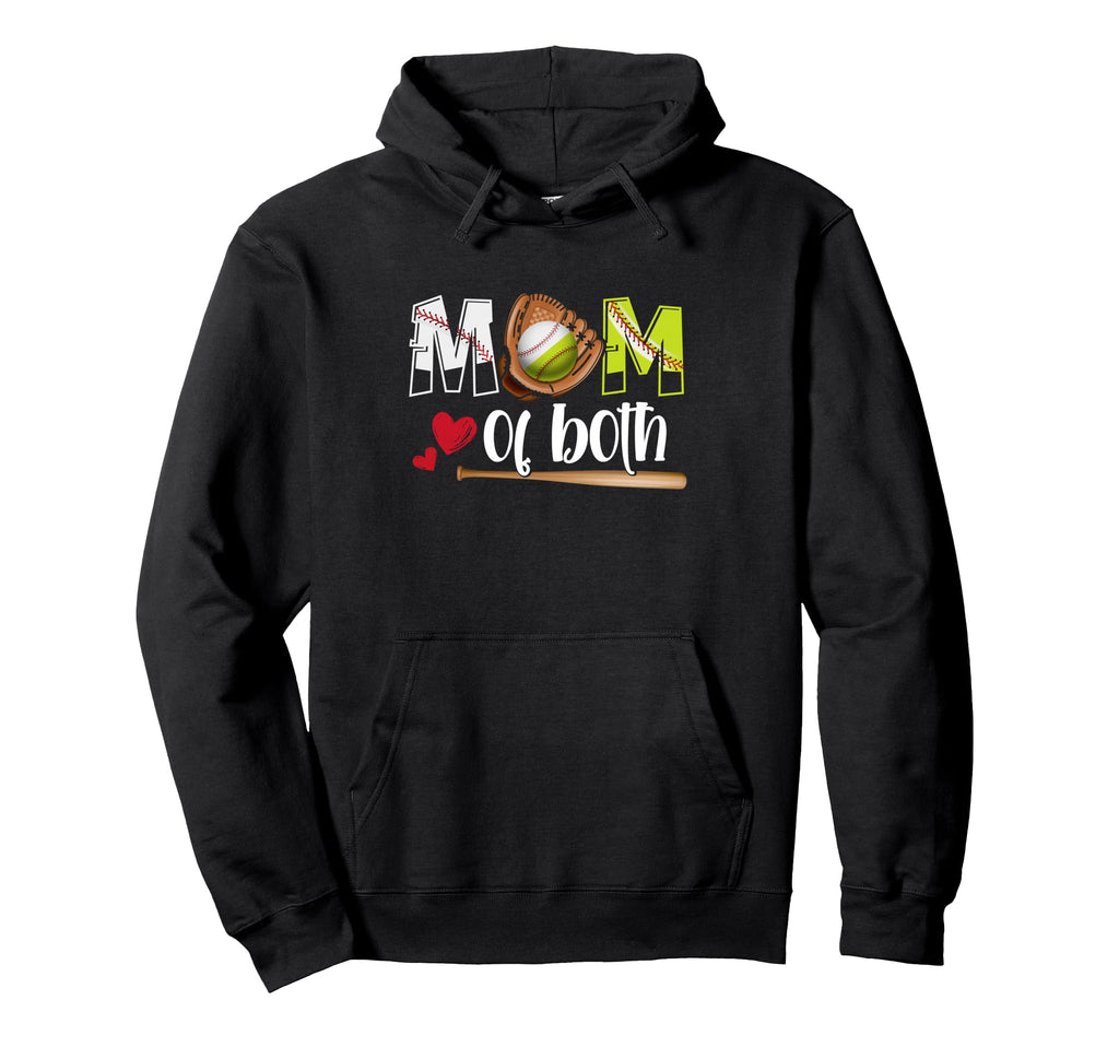 Mom Both Baseball Softball Mama Gifts Hoodie - Novelty Apparel Unisex - T-Shirt, Sweatshirt, Hoodie