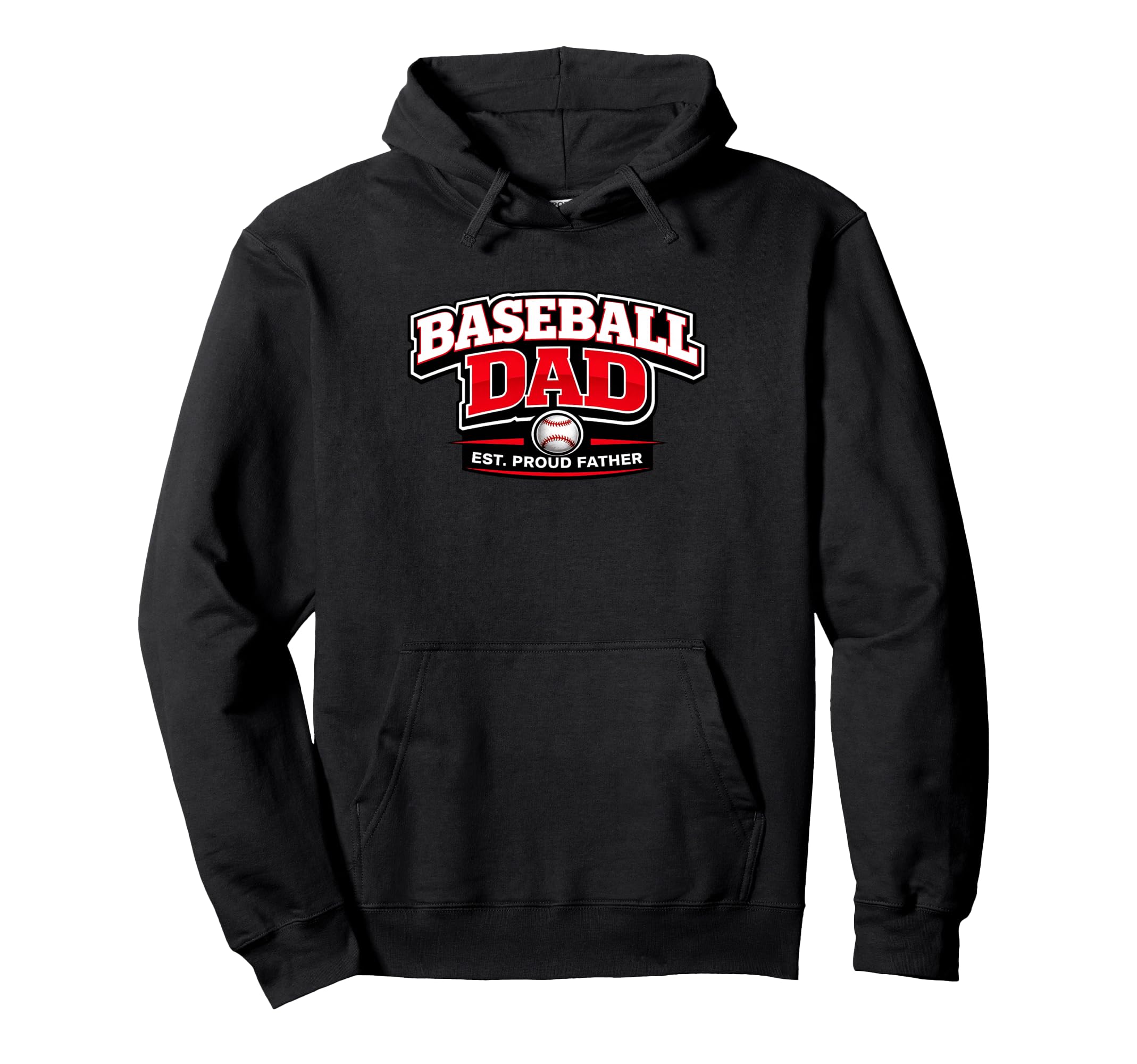 Baseball Dad Established Proud Father Hoodie - Trendy Graphic Men Women - T-Shirt, Sweatshirt, Hoodie