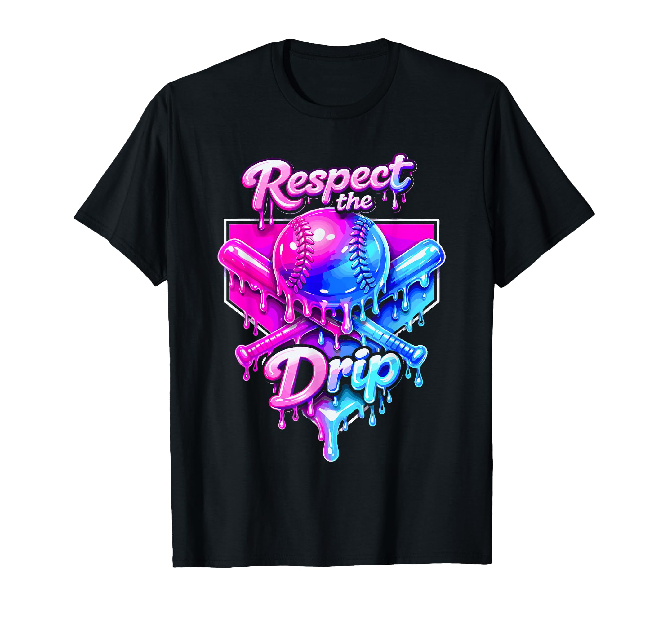 Baseball Ice Cream Drip Ice Cream T-Shirt - Streetwear Style Men Women - T-Shirt, Sweatshirt, Hoodie