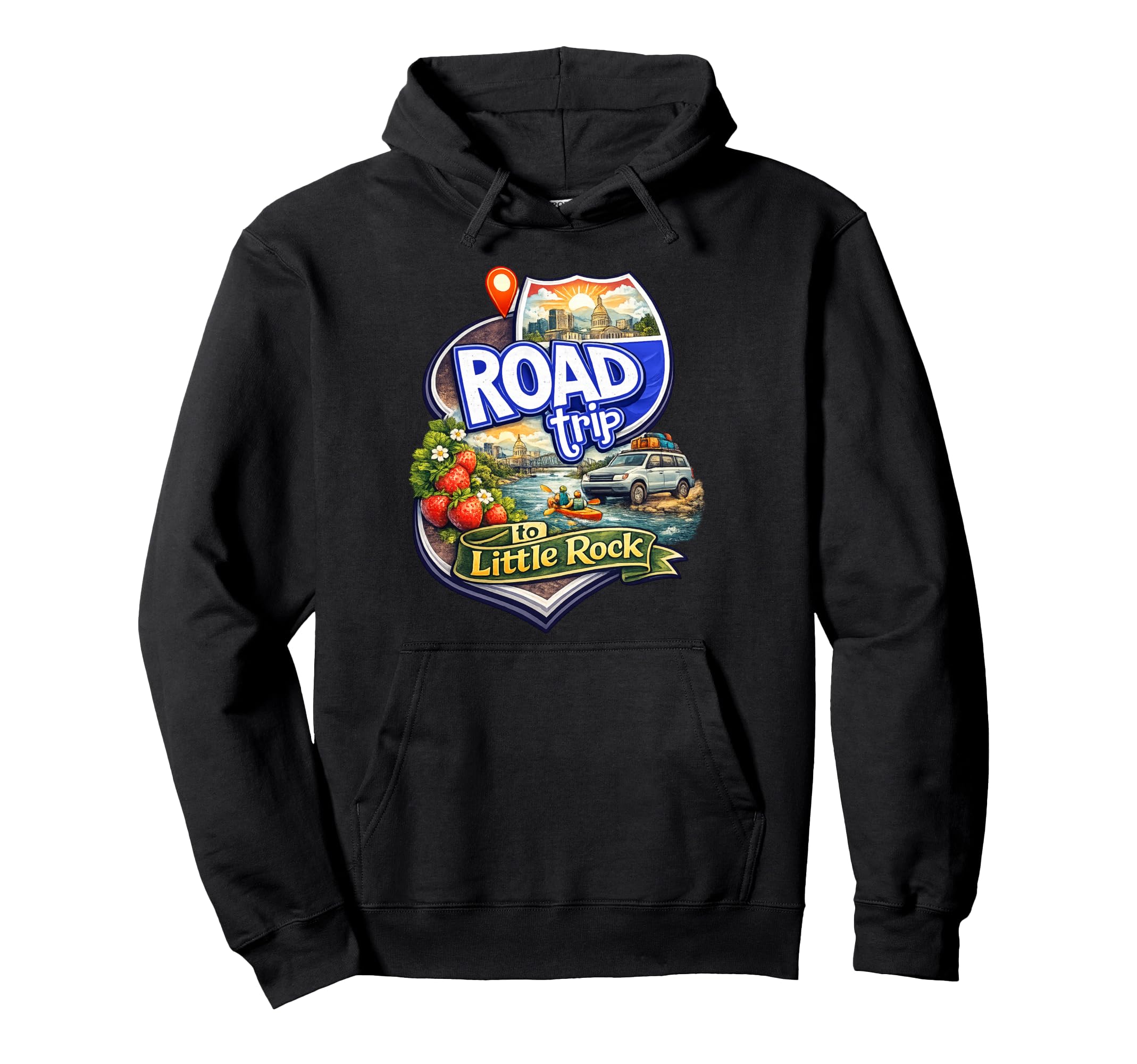 Road Trip To Little Rock Hoodie - Custom Art Print for Adults - T-Shirt, Sweatshirt, Hoodie