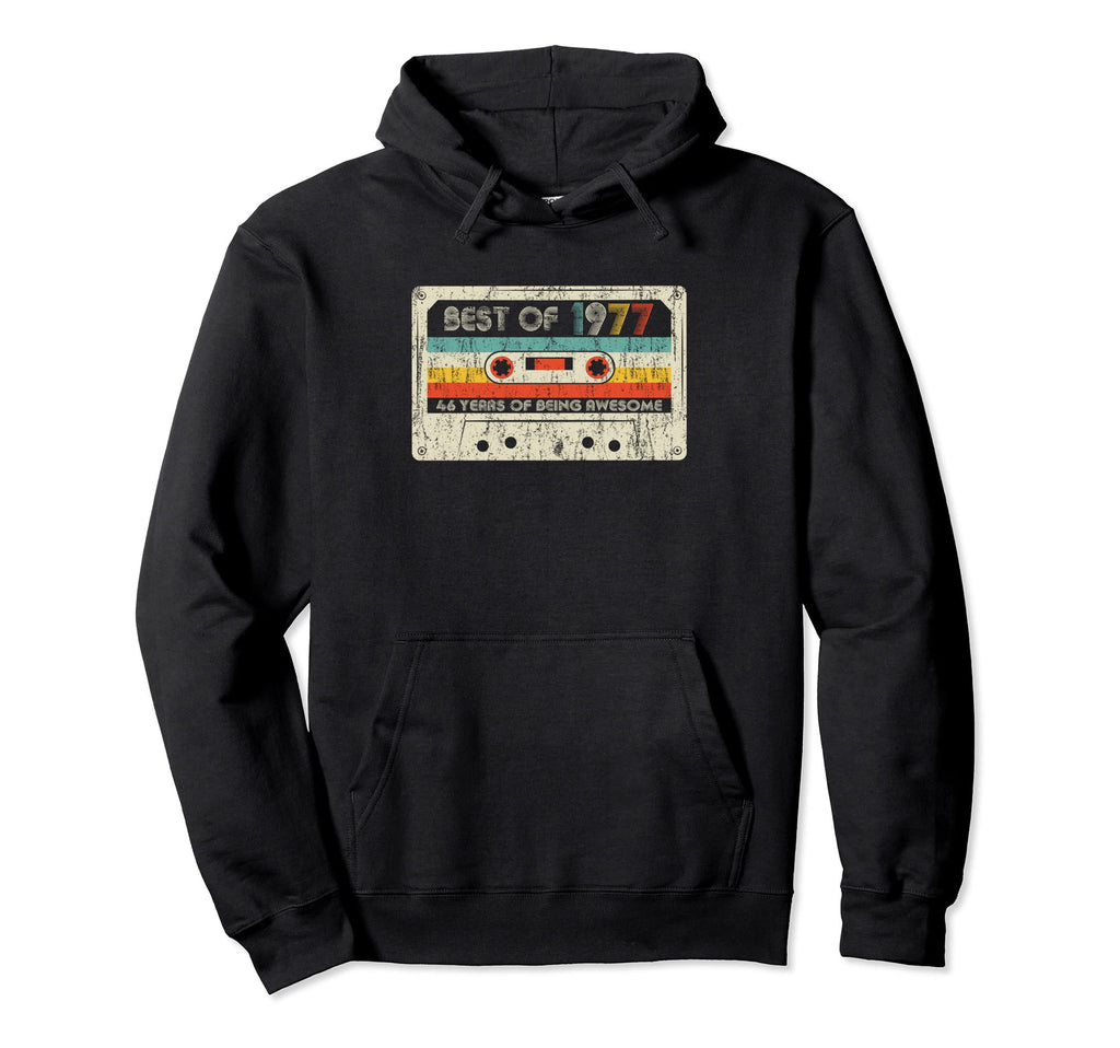 46Th Birthday Gifts Best 1977 Cassette Hoodie - Novelty Apparel Men Women - T-Shirt, Sweatshirt, Hoodie