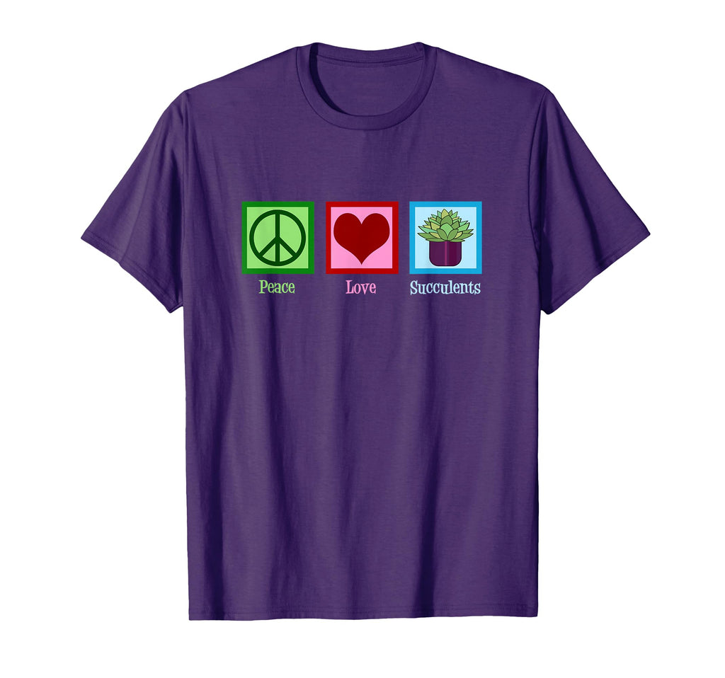 Peace Love Succulents T-Shirt - Minimalist Print Men Women - T-Shirt, Sweatshirt, Hoodie