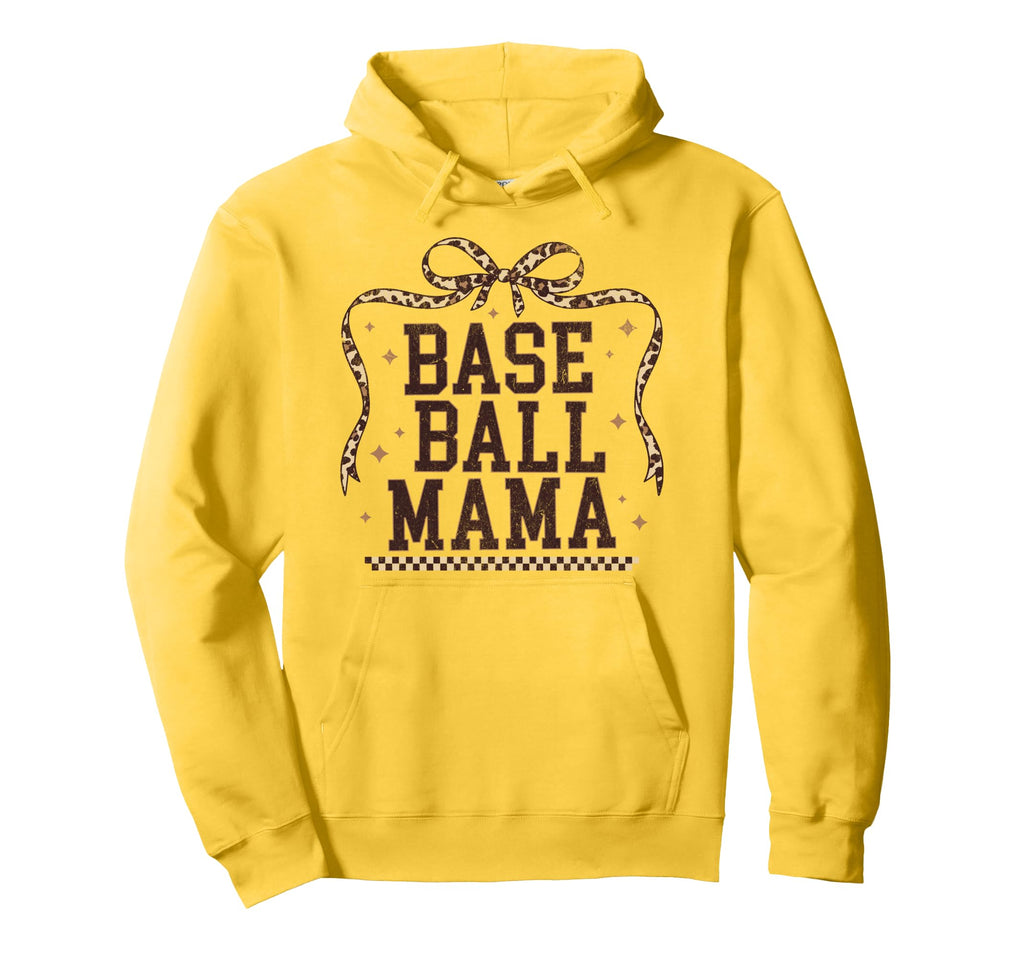 Baseball Mama Coquette Leopard Bow Hoodie - Trendy Graphic for Adults - T-Shirt, Sweatshirt, Hoodie