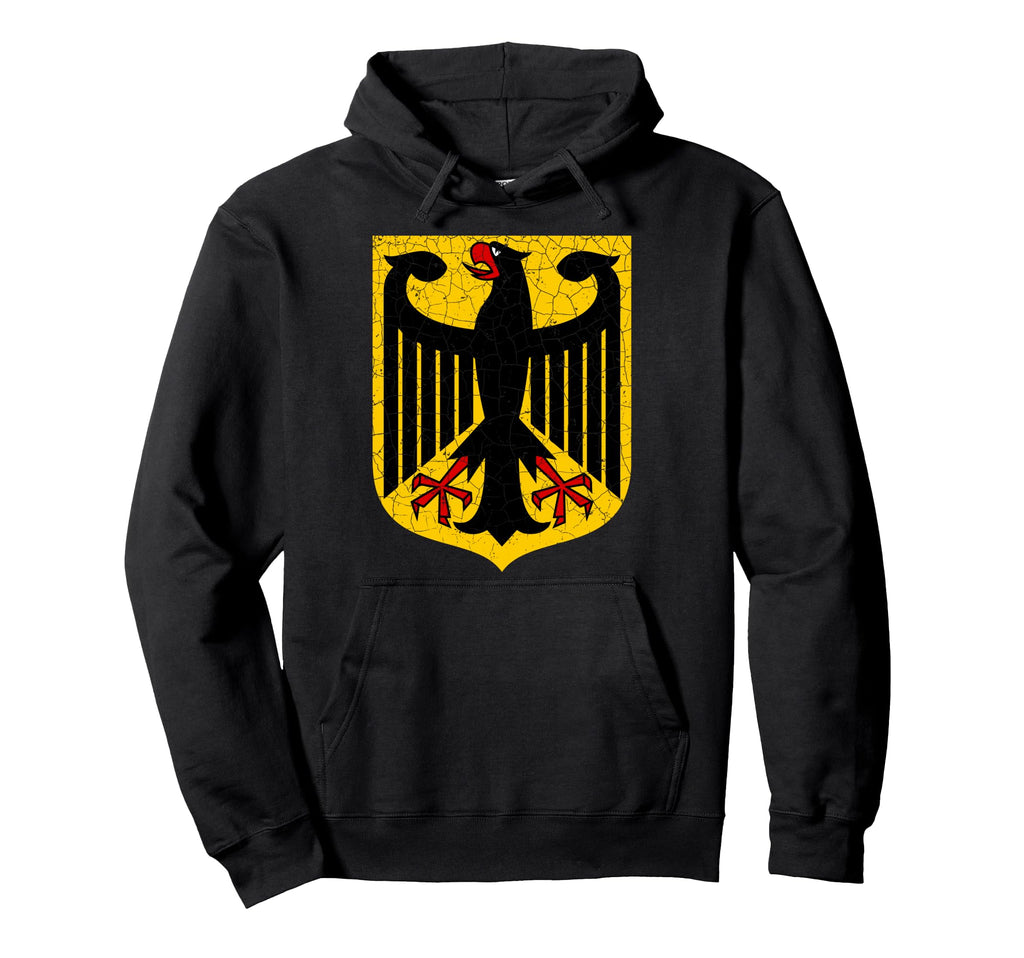 Coat Arms Germany Distressed Hoodie - Graphic Print Men Women - T-Shirt, Sweatshirt, Hoodie
