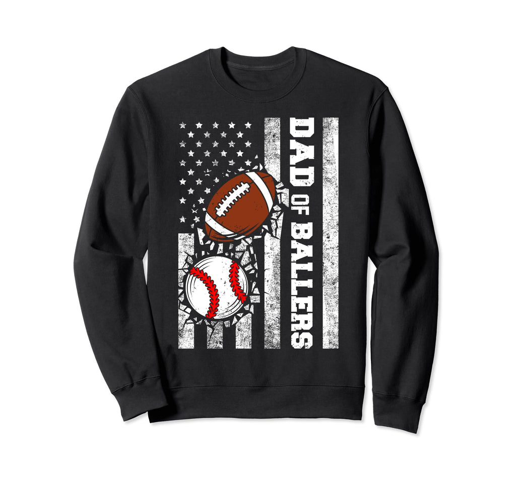 Dad Ballers Funny Usa Flag Sweatshirt - Custom Art Print for Adults - T-Shirt, Sweatshirt, Hoodie