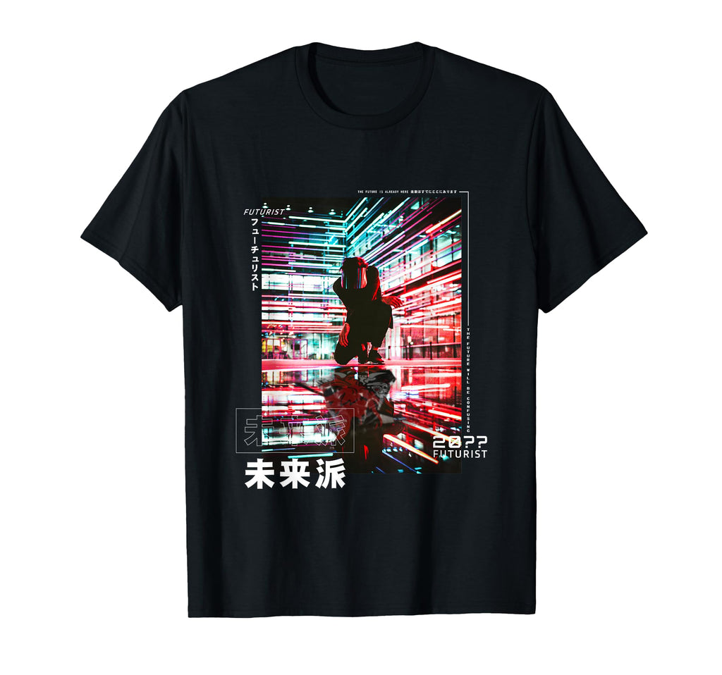 Radiant Futuristic Cyberpunk Japanese T-Shirt - Graphic Print for Adults - T-Shirt, Sweatshirt, Hoodie