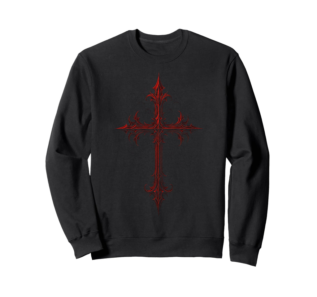 Gothic Cross Goth Grunge Sweatshirt - Aesthetic Graphic Men Women - T-Shirt, Sweatshirt, Hoodie