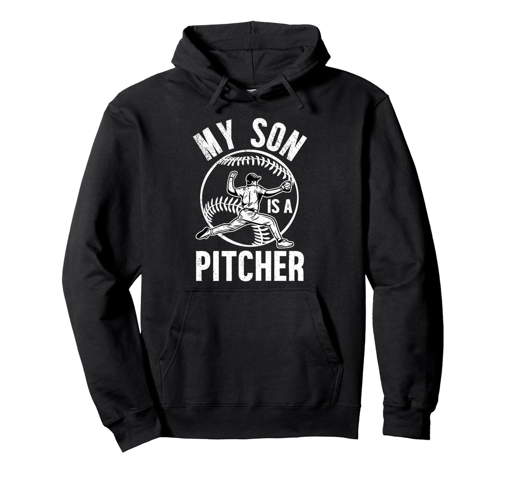 My Son Is Baseball Pitcher Mom Baseball Hoodie - Graphic Print for Adults - T-Shirt, Sweatshirt, Hoodie