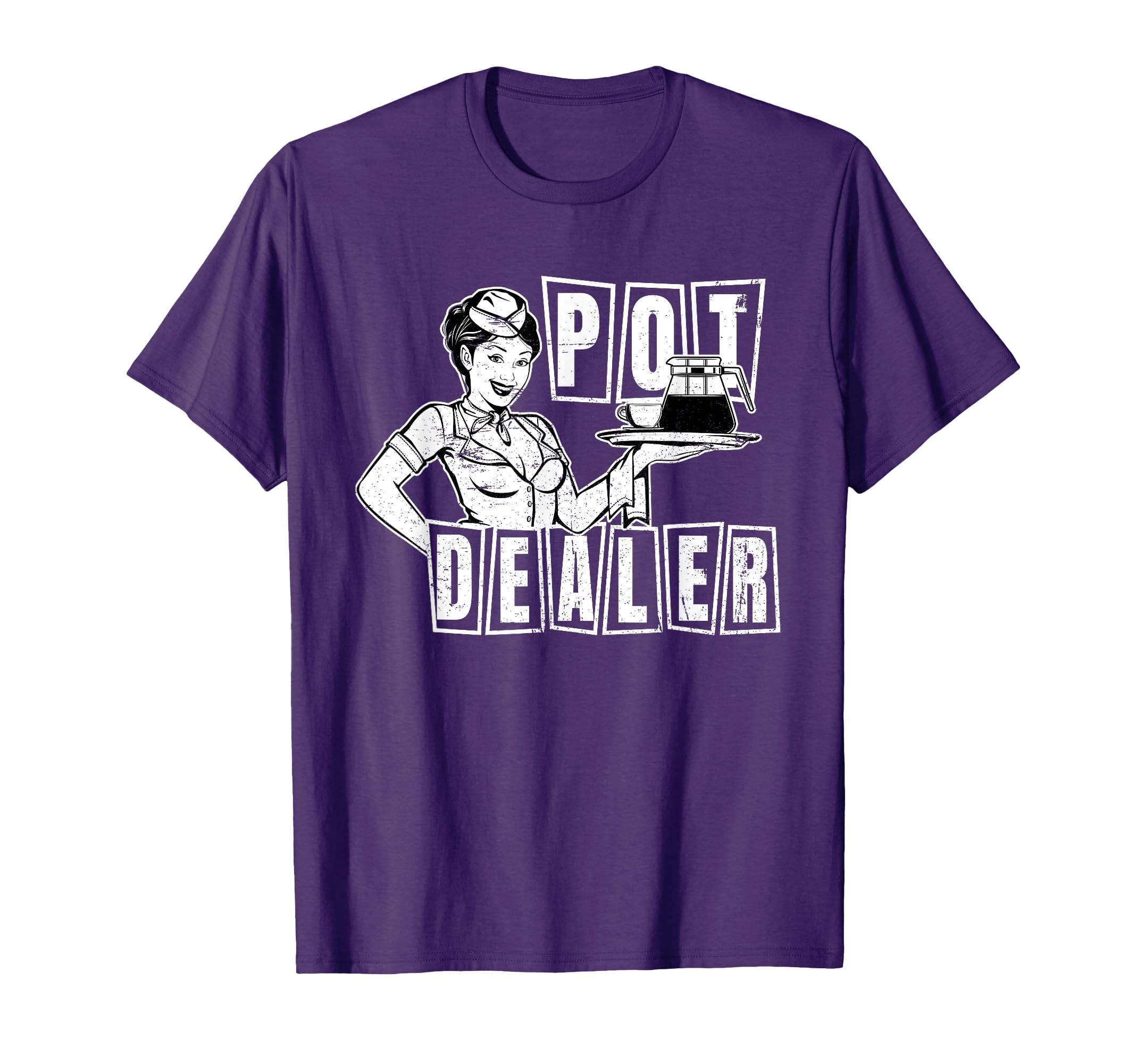 Funny Diner Waitress Server Coffee Pot T-Shirt - Graphic Print Unisex - T-Shirt, Sweatshirt, Hoodie