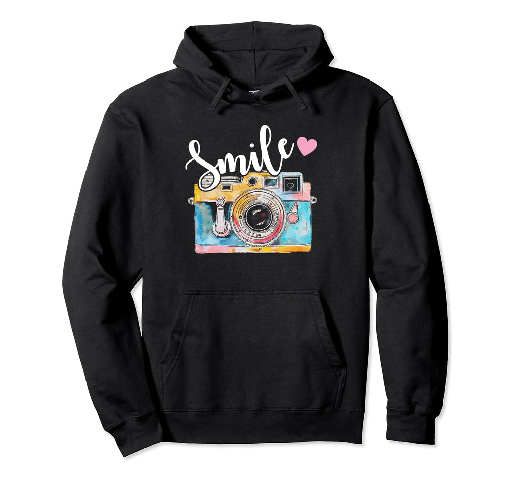 Photographer Smile Camera Funny Hoodie - Aesthetic Graphic Men Women - T-Shirt, Sweatshirt, Hoodie