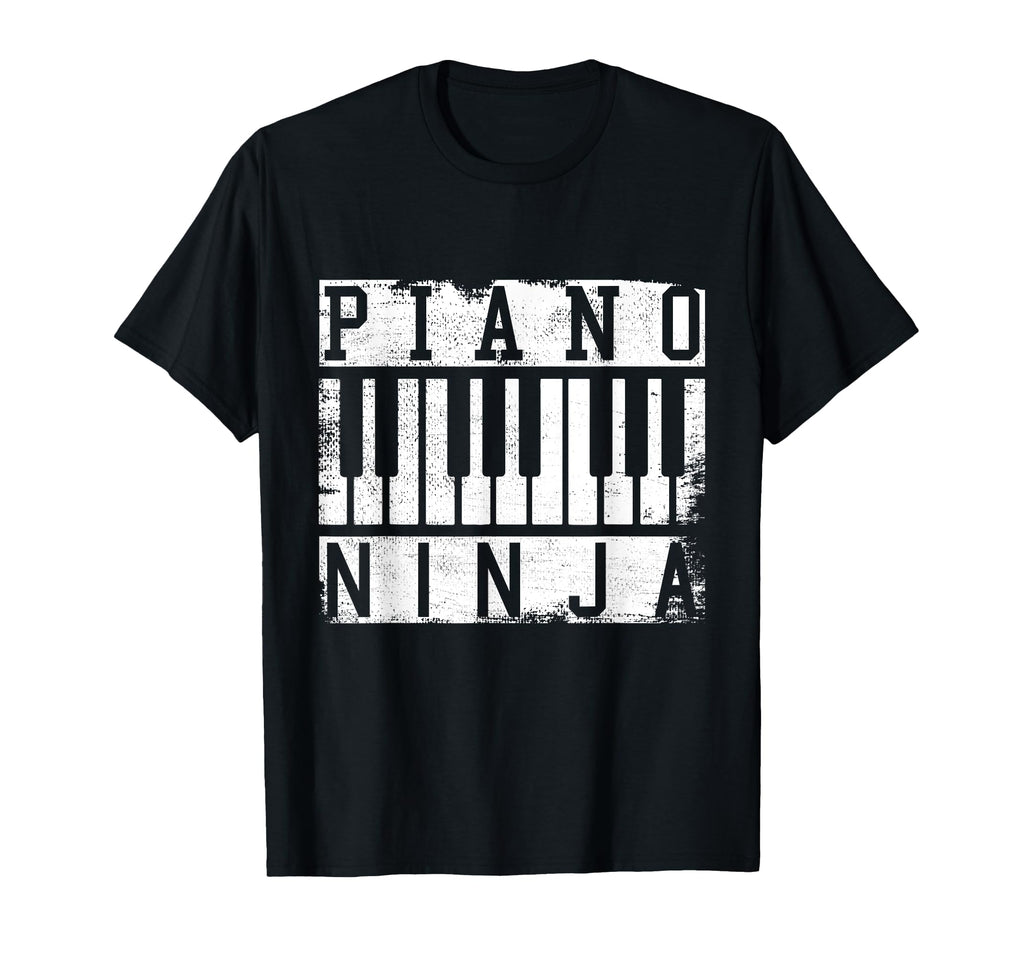 Piano Ninja Distressed Funny T-Shirt - Aesthetic Graphic for Adults - T-Shirt, Sweatshirt, Hoodie