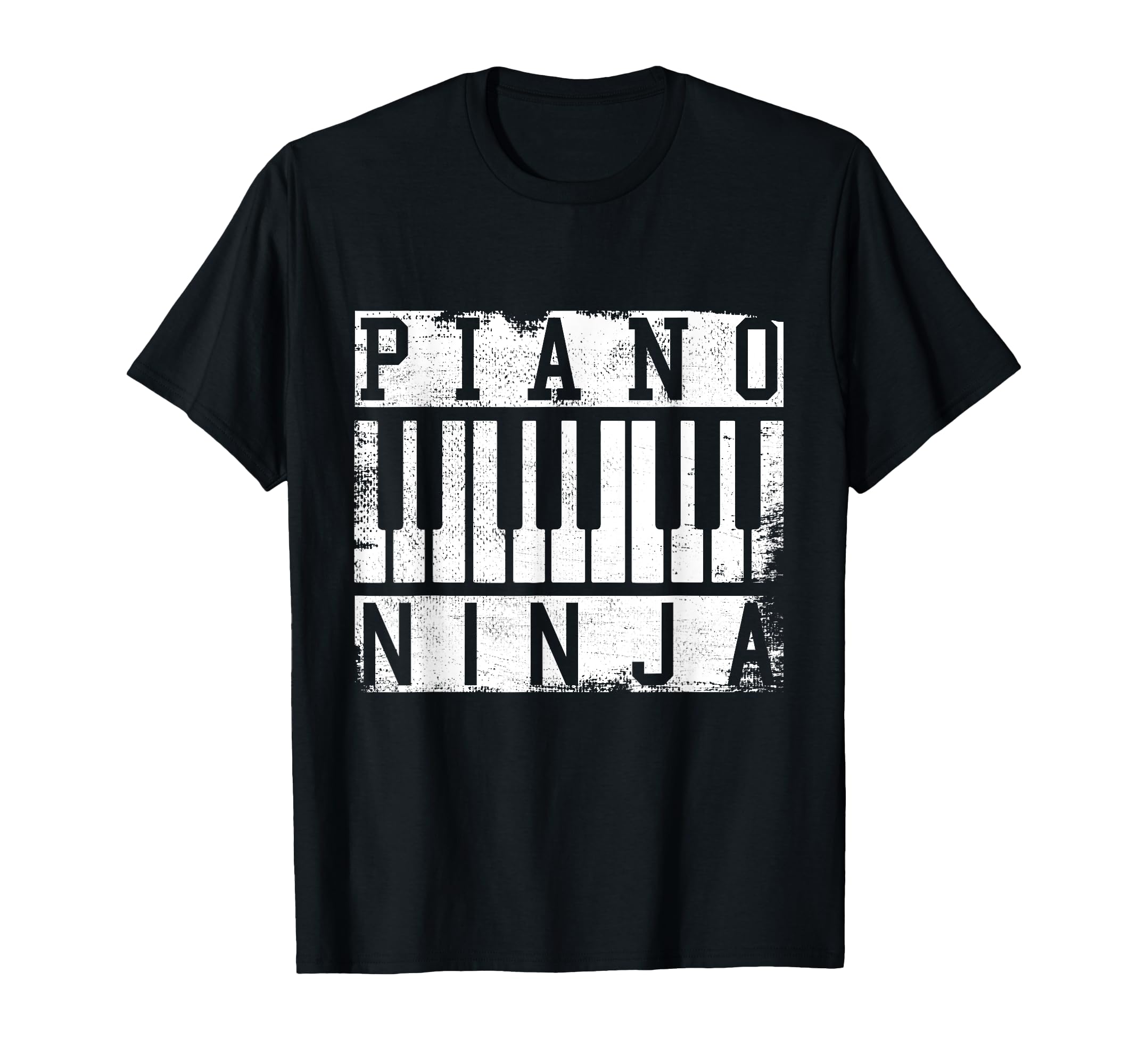 Piano Ninja Distressed Funny T-Shirt - Aesthetic Graphic for Adults - T-Shirt, Sweatshirt, Hoodie
