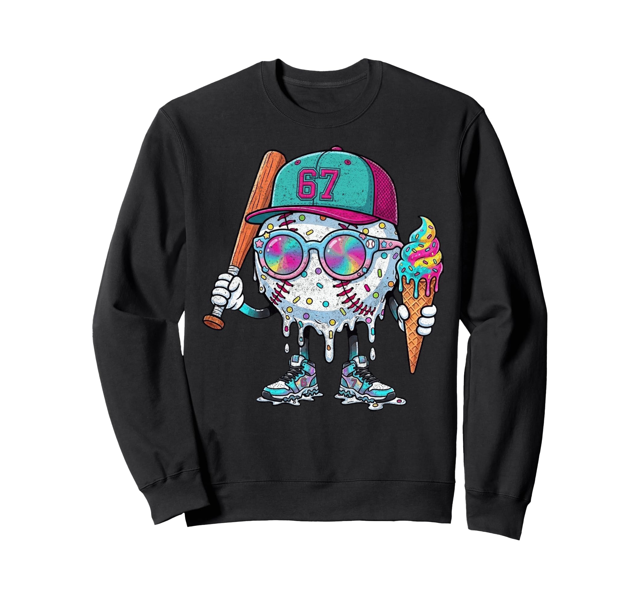 Baseball Drip Ice Cream 67 Gifts T-Shirt - Custom Art Print for Adults - T-Shirt, Sweatshirt, Hoodie