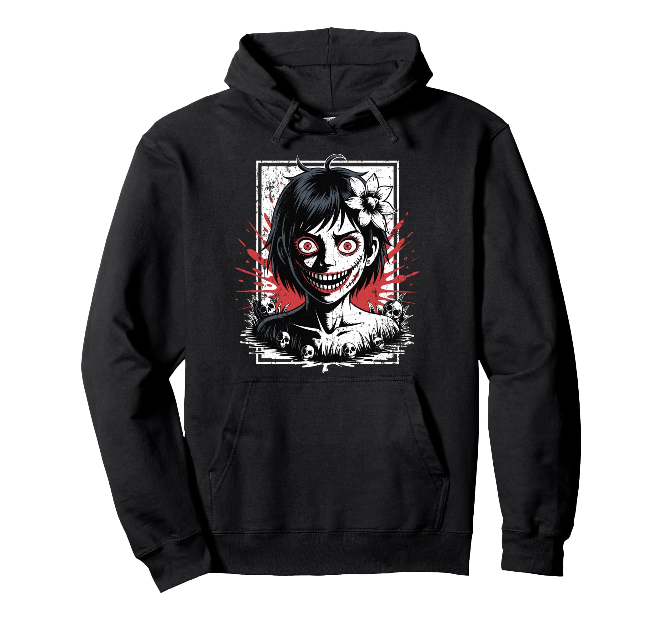 Japanese Horror Anime Manga Japan Y2K Hoodie - Minimalist Print Unisex - T-Shirt, Sweatshirt, Hoodie