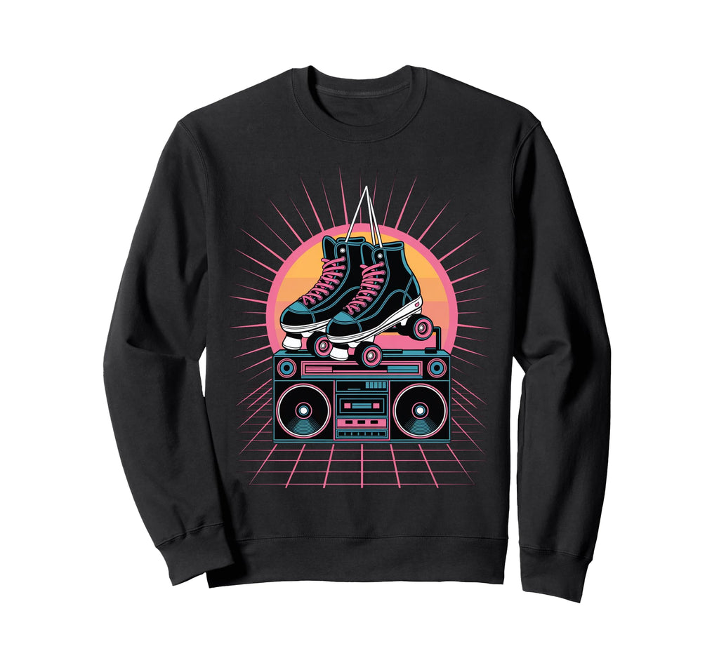 Roller Skates And Boombox Sweatshirt - Custom Art Print Unisex - T-Shirt, Sweatshirt, Hoodie
