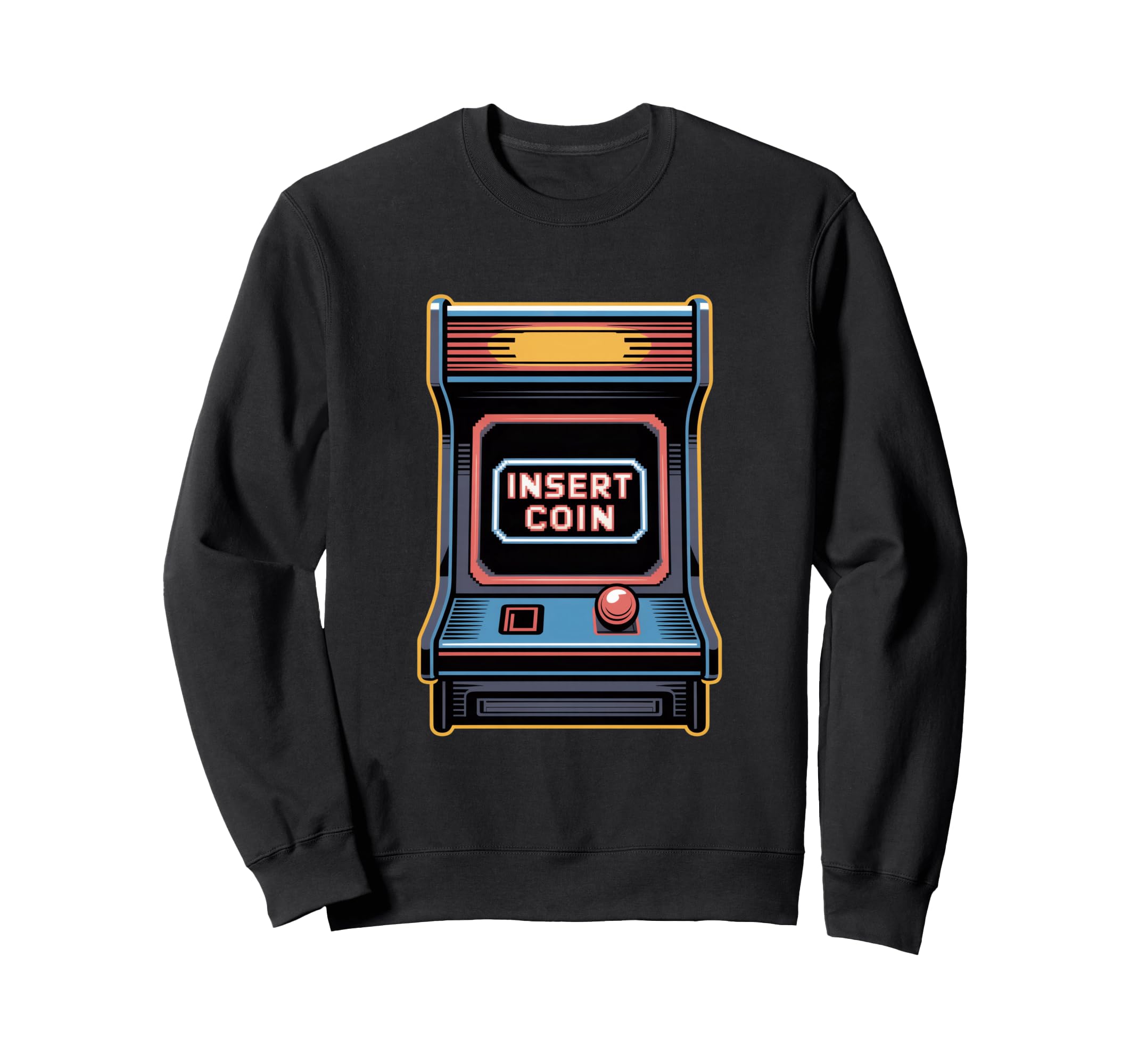 Insert Coin Arcade Cabinet Gaming Sweatshirt - Trendy Graphic for Adults - T-Shirt, Sweatshirt, Hoodie