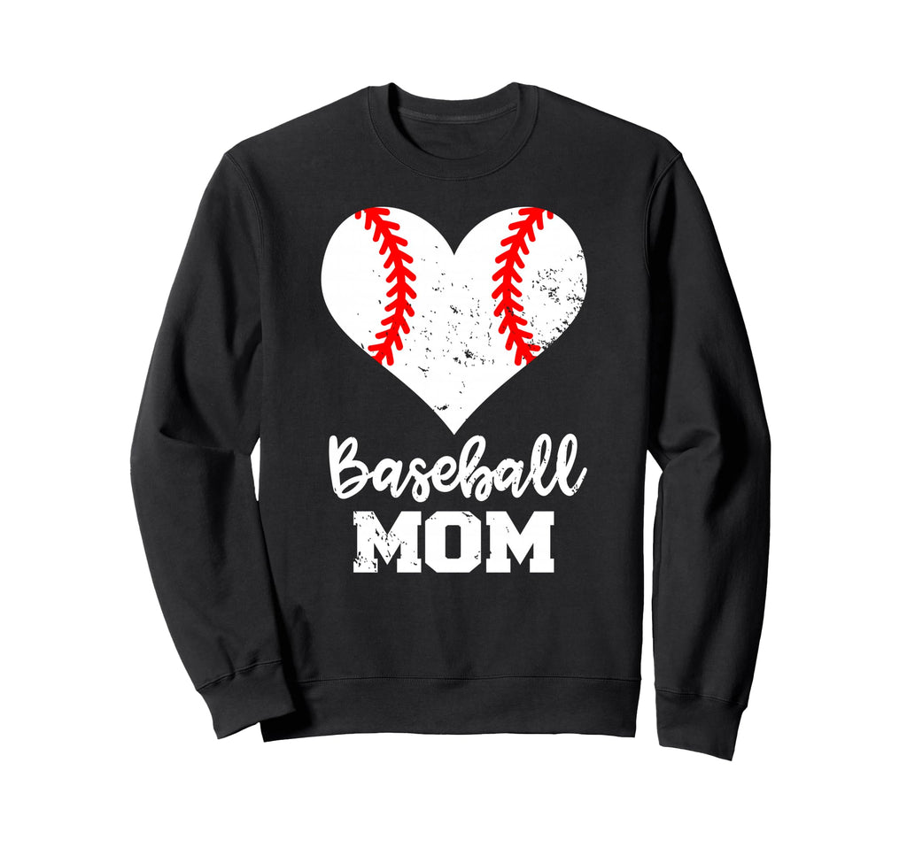 Baseball Mom Heart Funny Baseball Sweatshirt - Trendy Graphic for Adults - T-Shirt, Sweatshirt, Hoodie