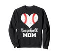 Baseball Mom Heart Funny Baseball Sweatshirt - Trendy Graphic for Adults - T-Shirt, Sweatshirt, Hoodie