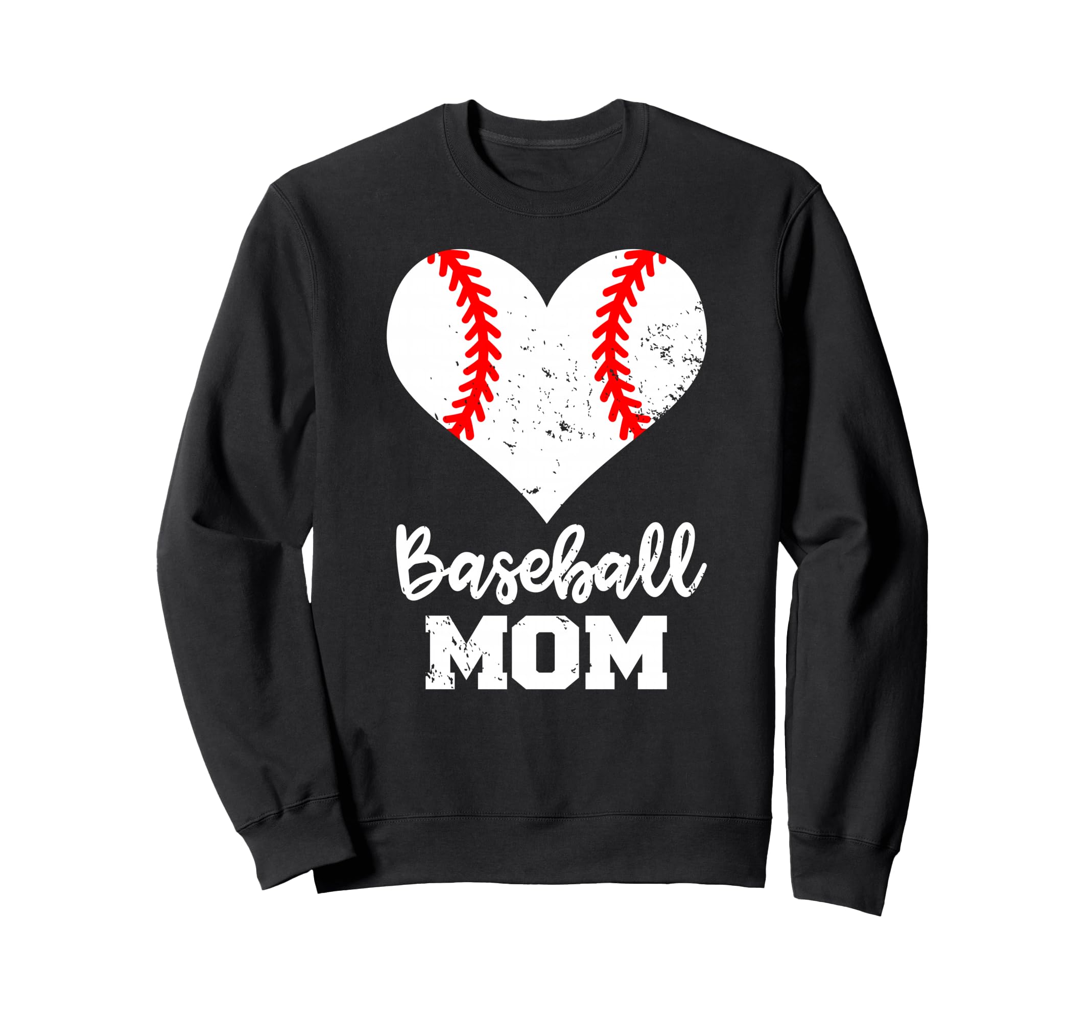 Baseball Mom Heart Funny Baseball Sweatshirt - Trendy Graphic for Adults - T-Shirt, Sweatshirt, Hoodie
