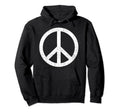 White Distressed Peace Sign Symbolic Hoodie - Aesthetic Graphic Men Women - T-Shirt, Sweatshirt, Hoodie