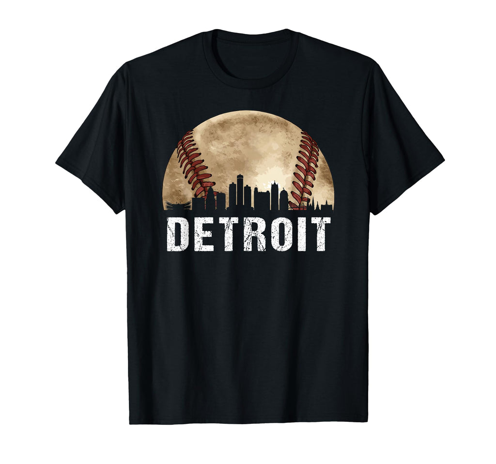 Detroit Skyline City Baseball Lover T-Shirt - Graphic Print Unisex - T-Shirt, Sweatshirt, Hoodie